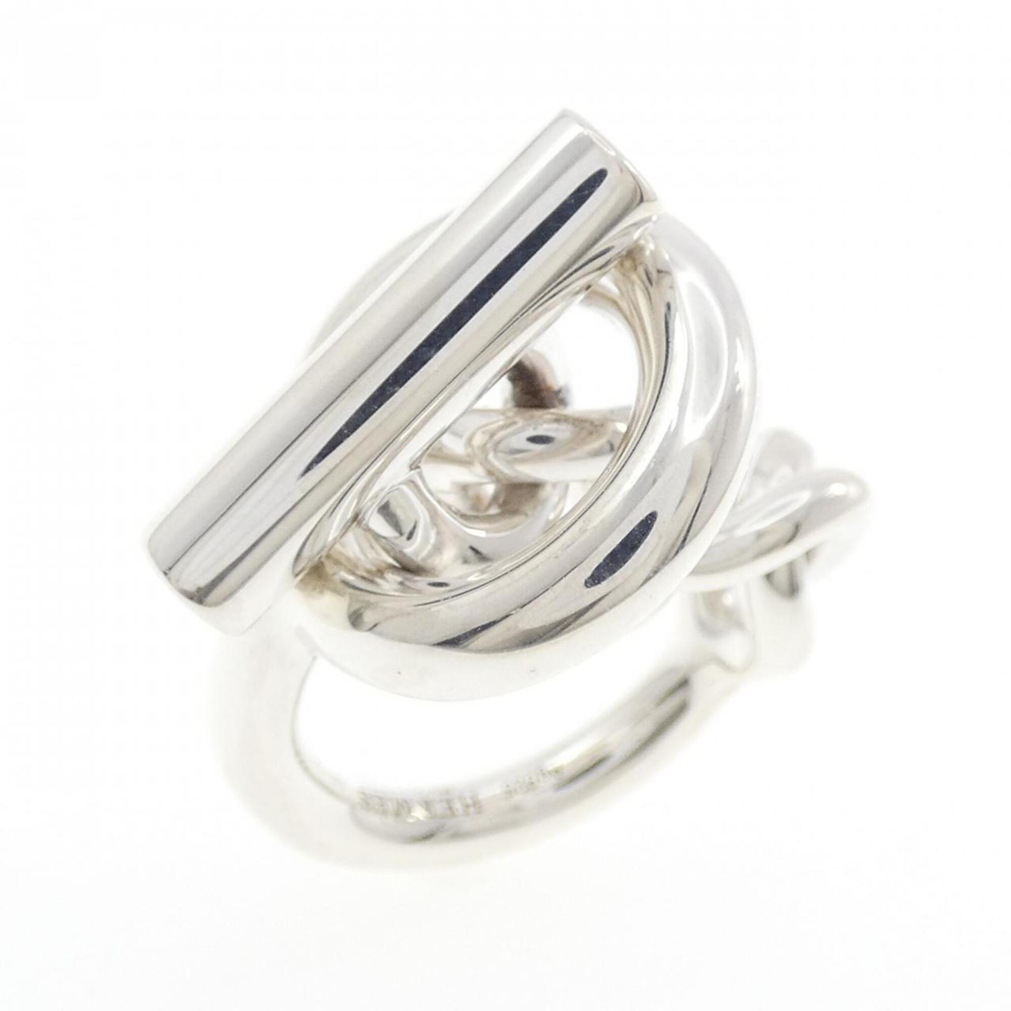 Hermes Silver 925 Band Ring (Pre-Owned)