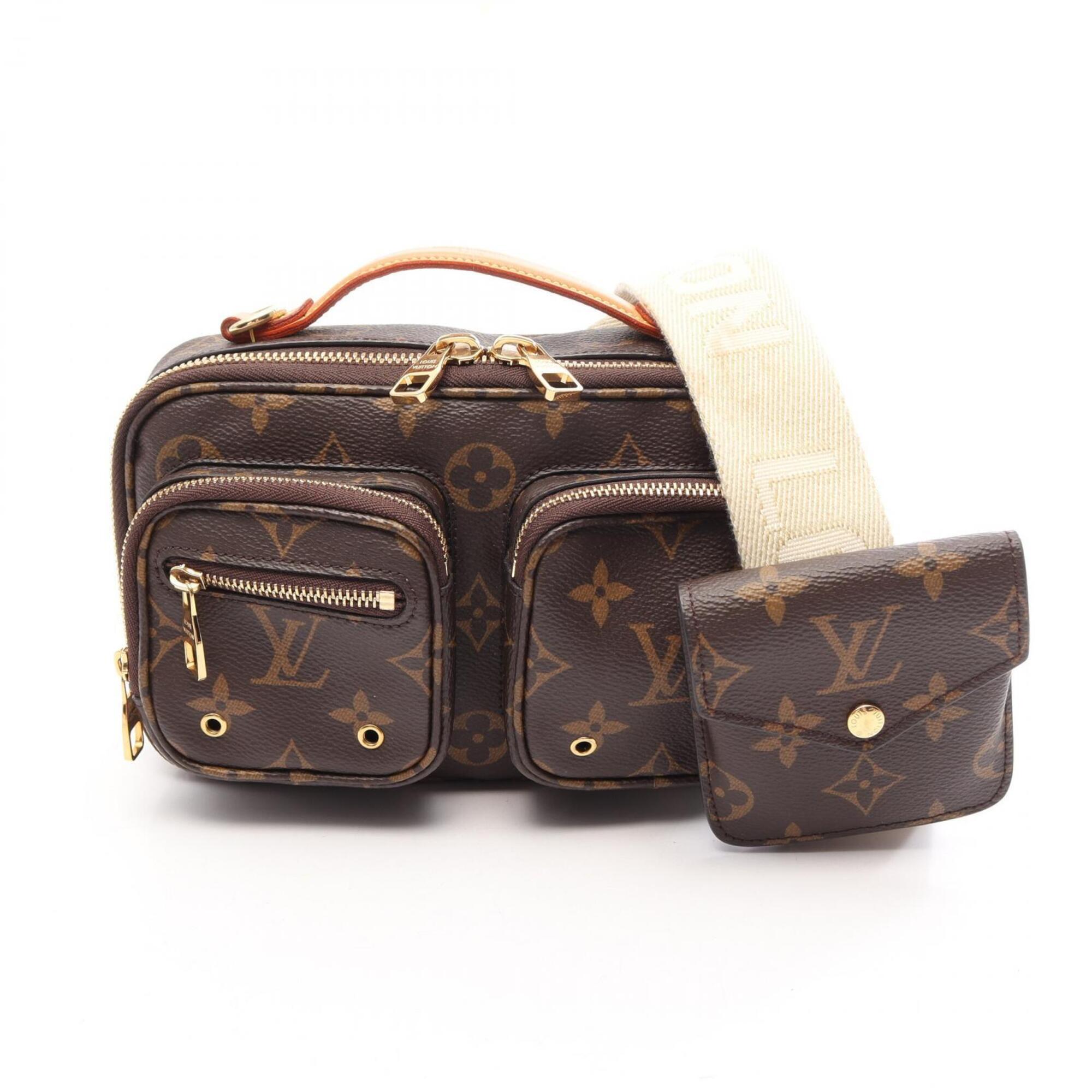 Louis Vuitton Brown Pvc Coated Canvas Leather Handbag Pouch (Pre-Owned)