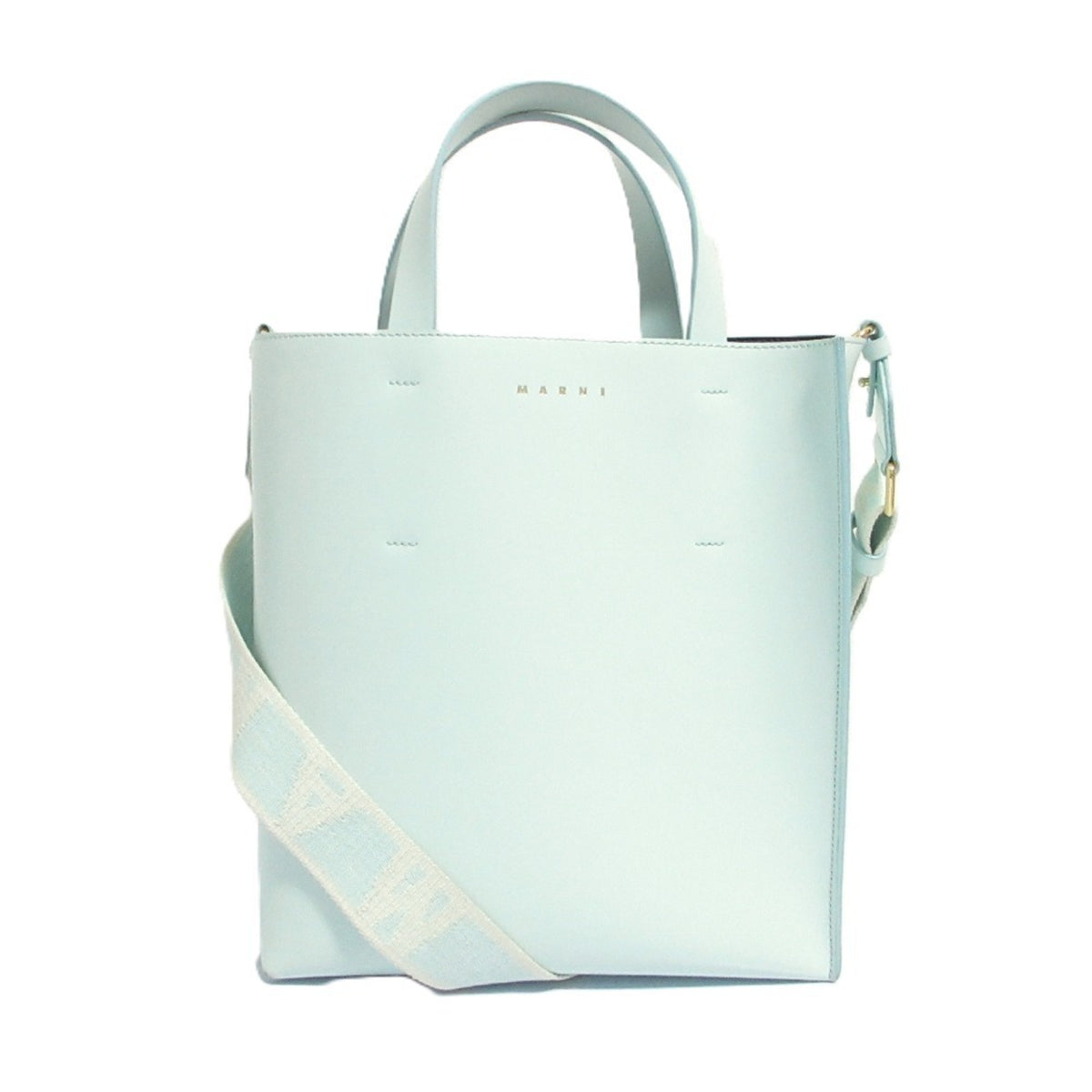 Marni Light Blue Yellow Leather Shoulder Bag (Pre-Owned)