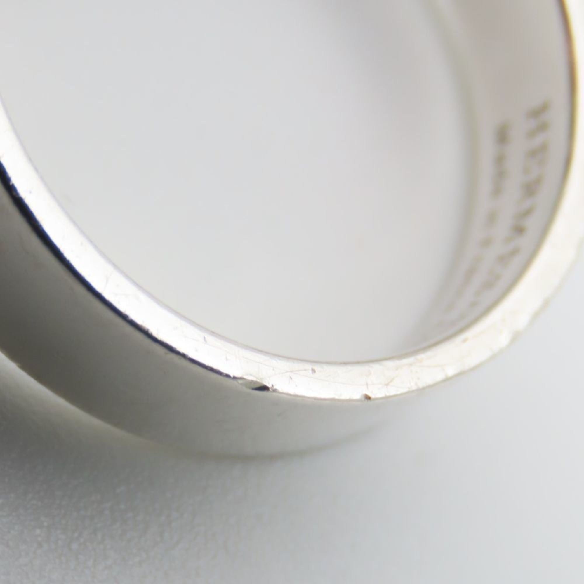 Hermes Silver Silver 925 Band Ring (Pre-Owned)