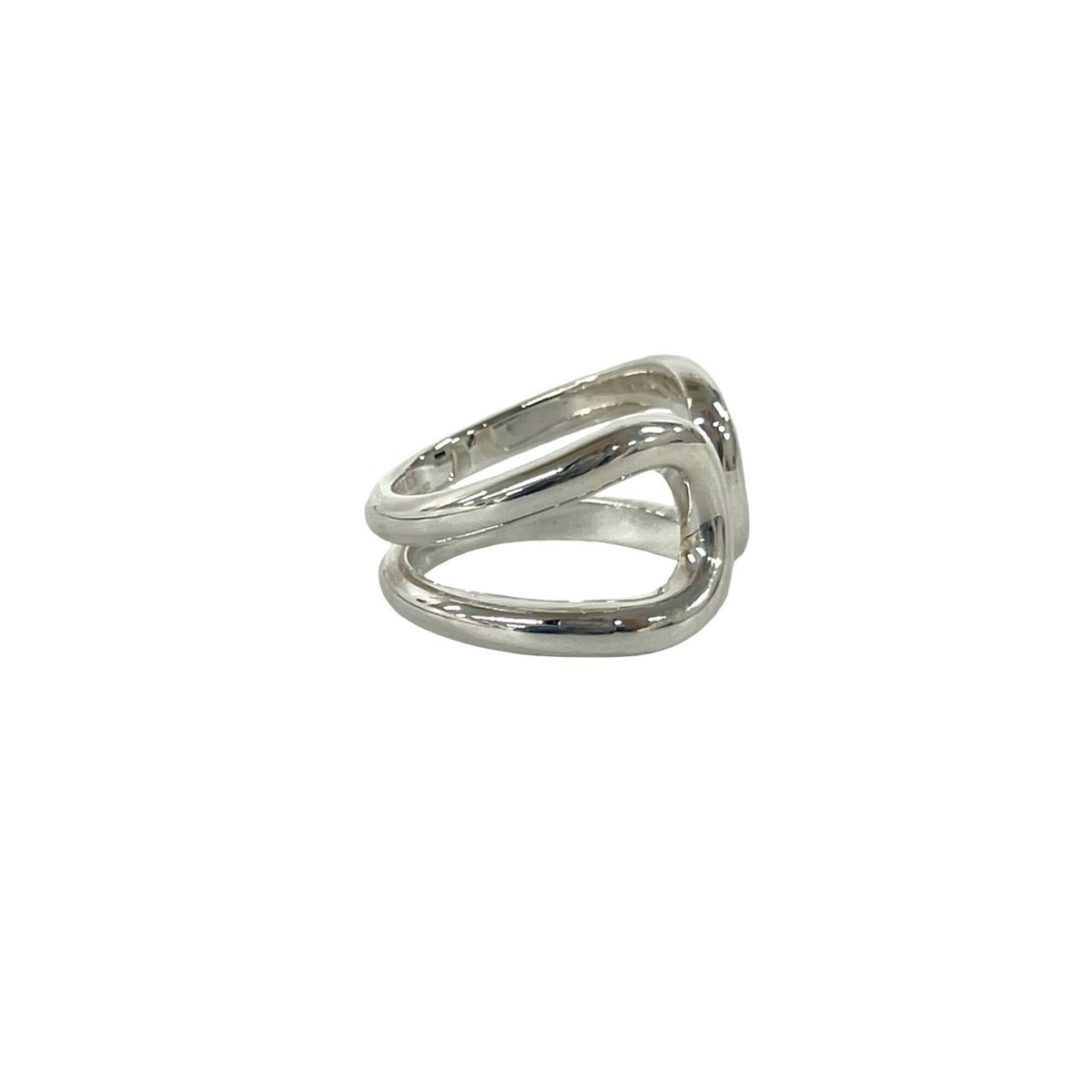 Hermes Silver Silver 925 Band Ring (Pre-Owned)
