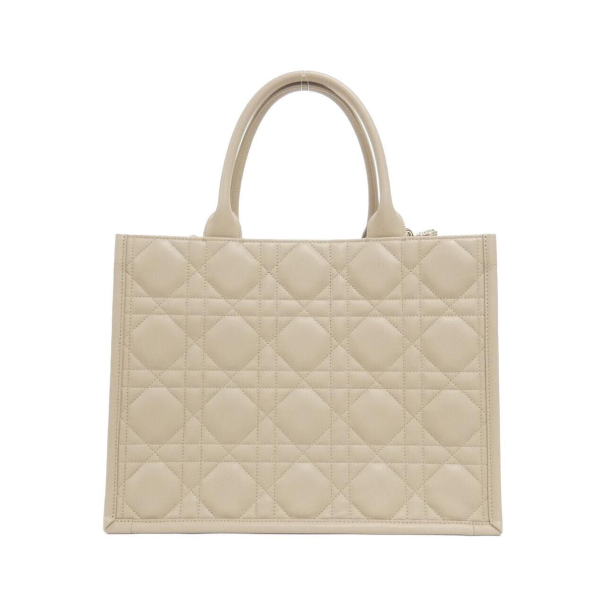 Christian Dior Beige Leather Handbag Tote Bag (Pre-Owned)