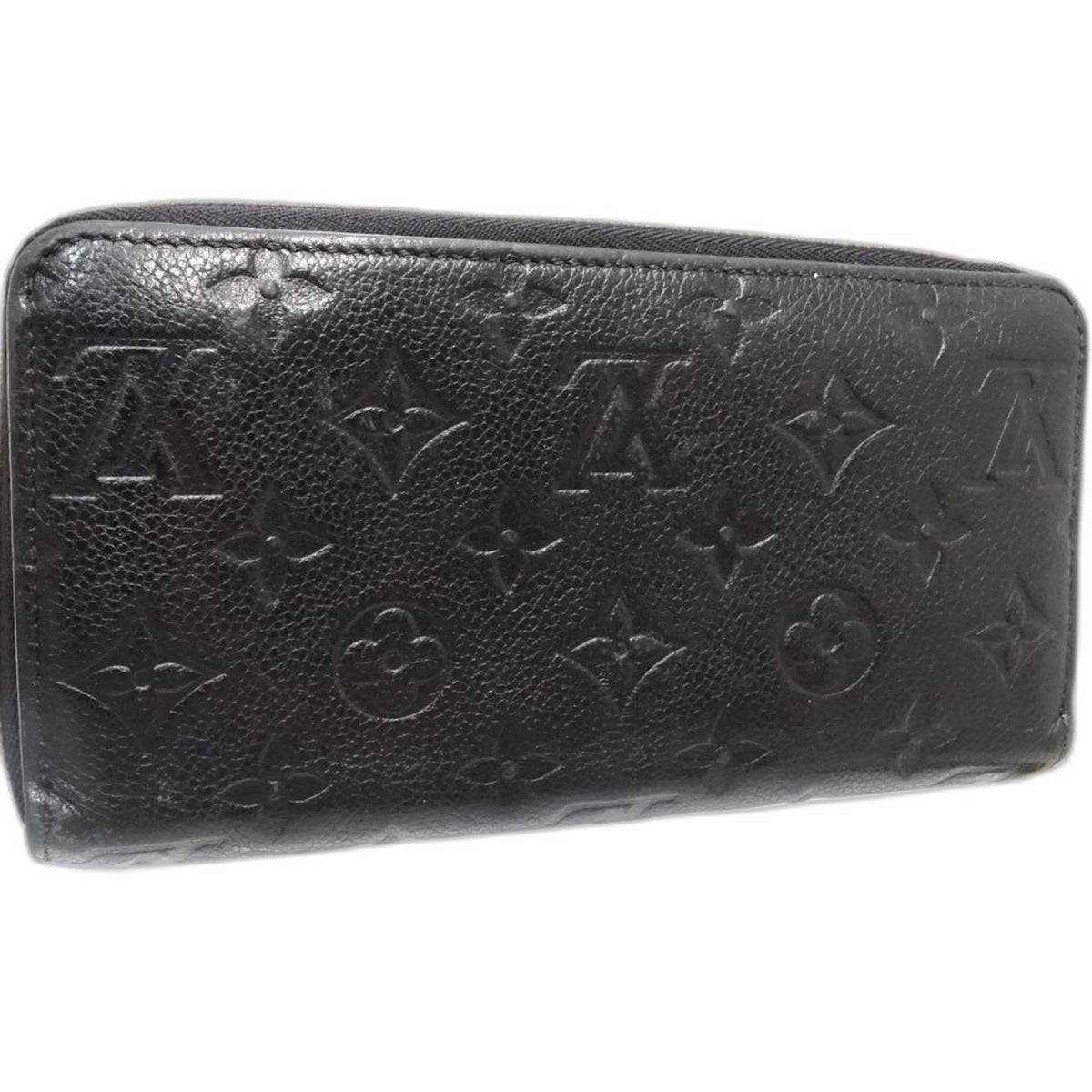 Louis Vuitton Black Leather Long Wallet (Bi-Fold) (Pre-Owned)