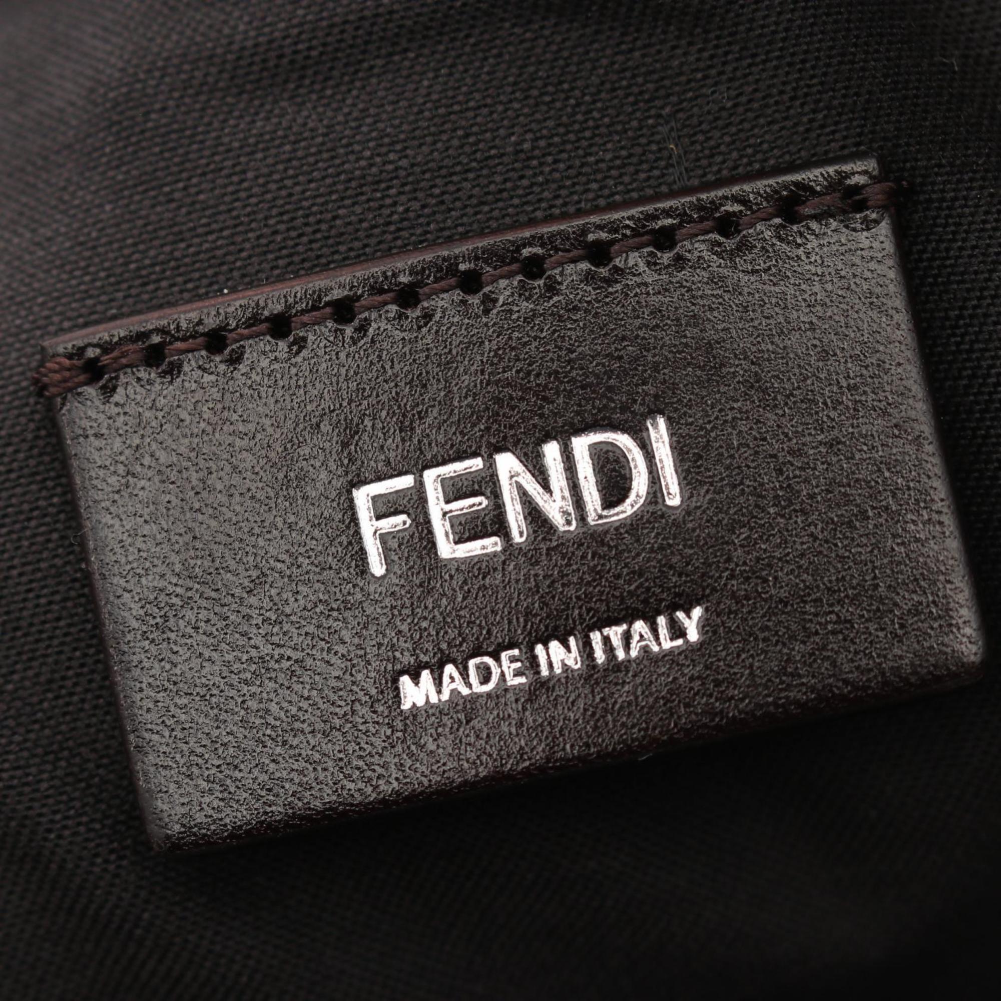 Fendi Zucca Black Brown Pvc Leather Boston Bag