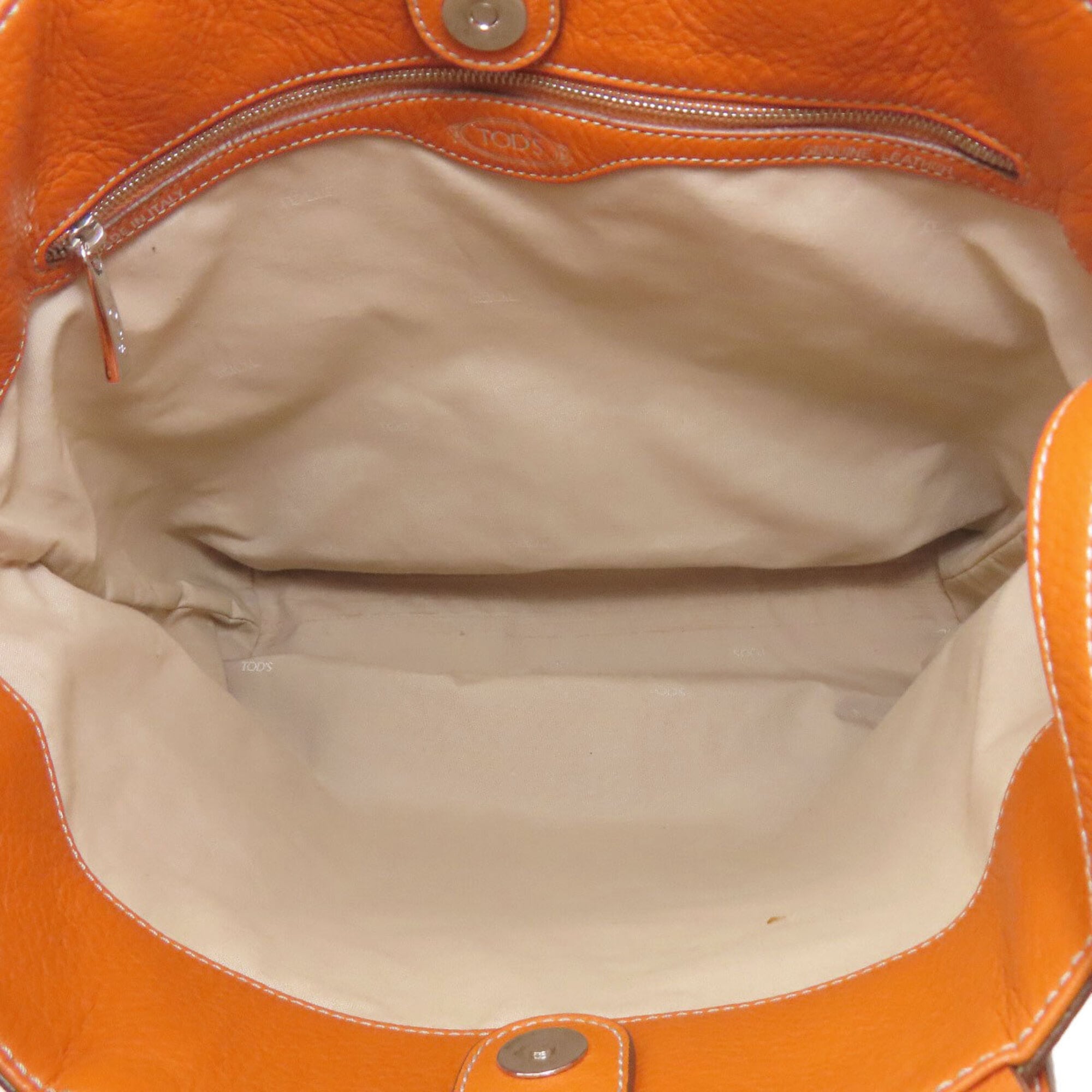 Tod's Orange Leather Tote Bag (Pre-Owned)