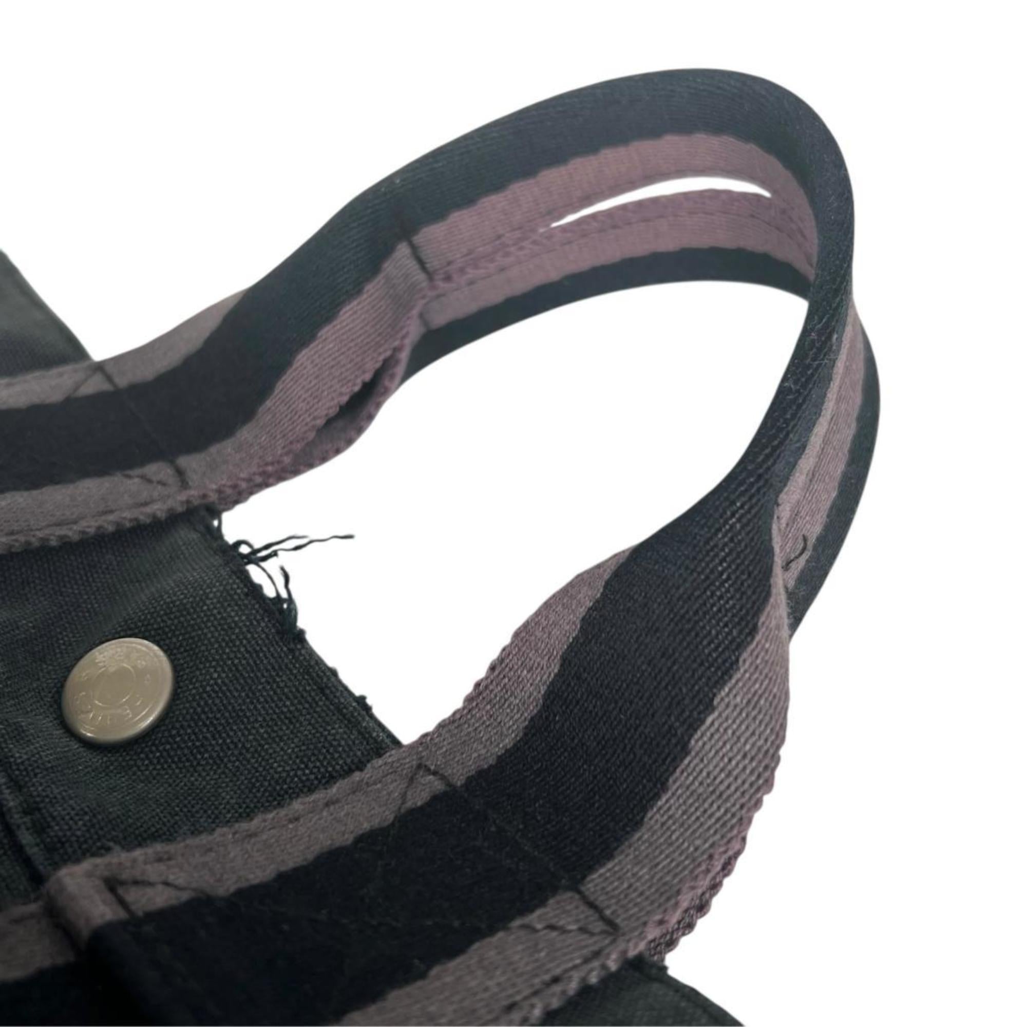 Hermes Black Canvas Handbag Tote Bag (Pre-Owned)