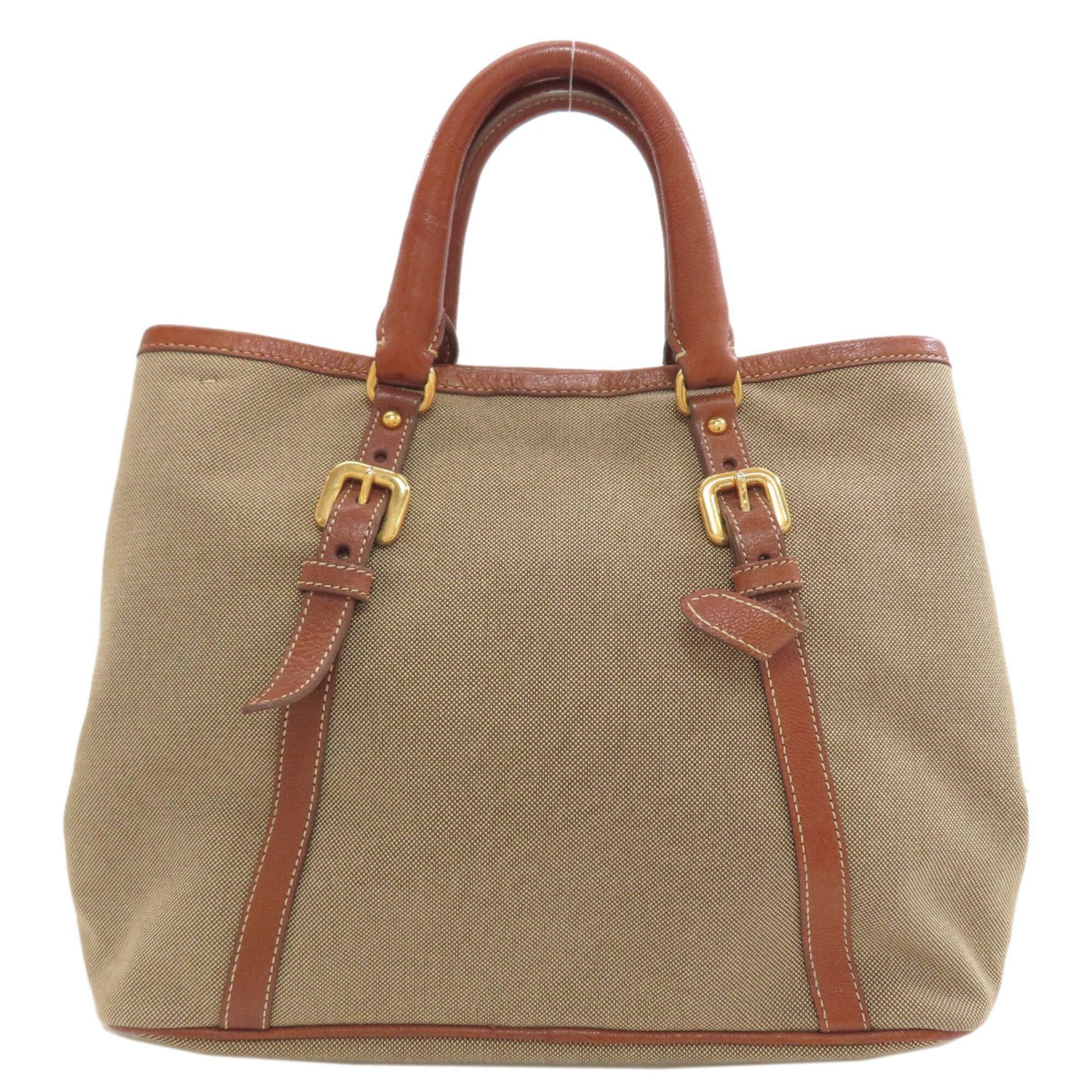 Prada Brown Canvas Handbag (Pre-Owned)