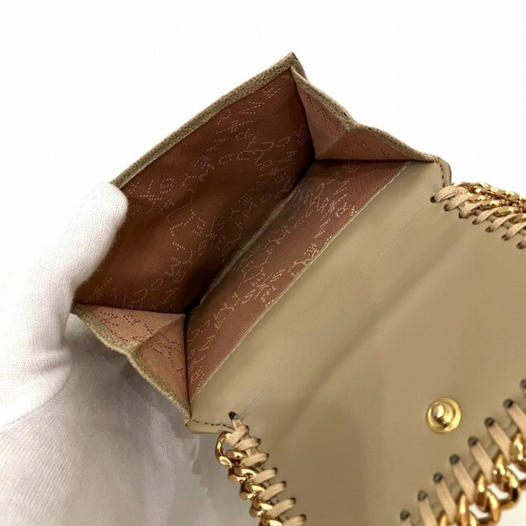 Stella Mccartney Beige Gold Faux Leather Wallet (Bi-Fold) (Pre-Owned)