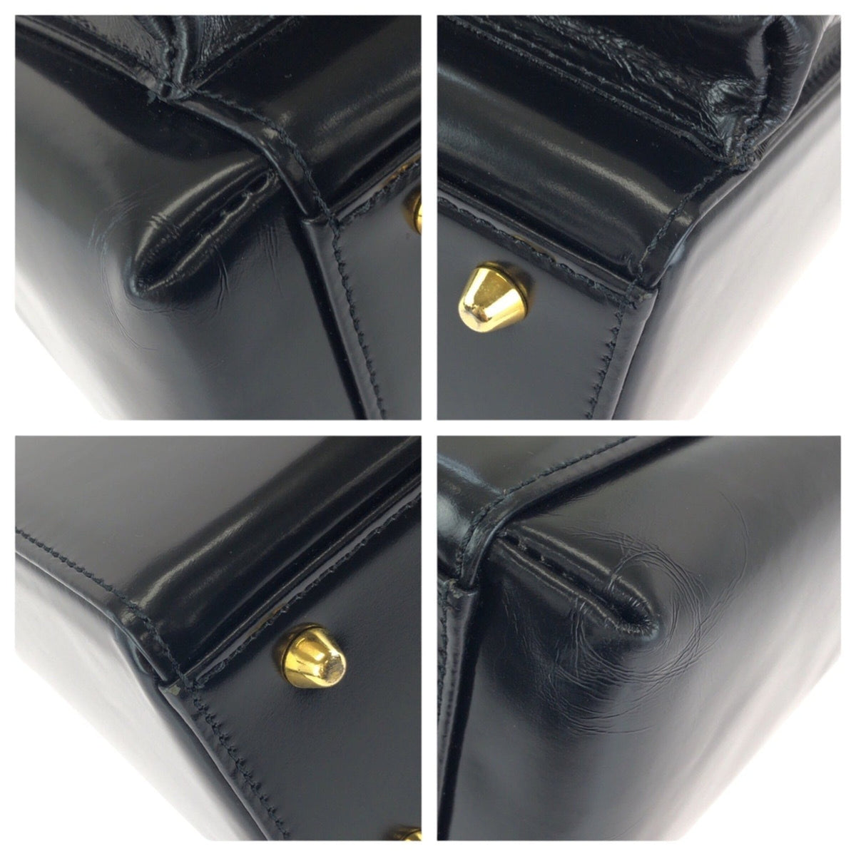 Versace Black Leather Handbag Tote Bag (Pre-Owned)