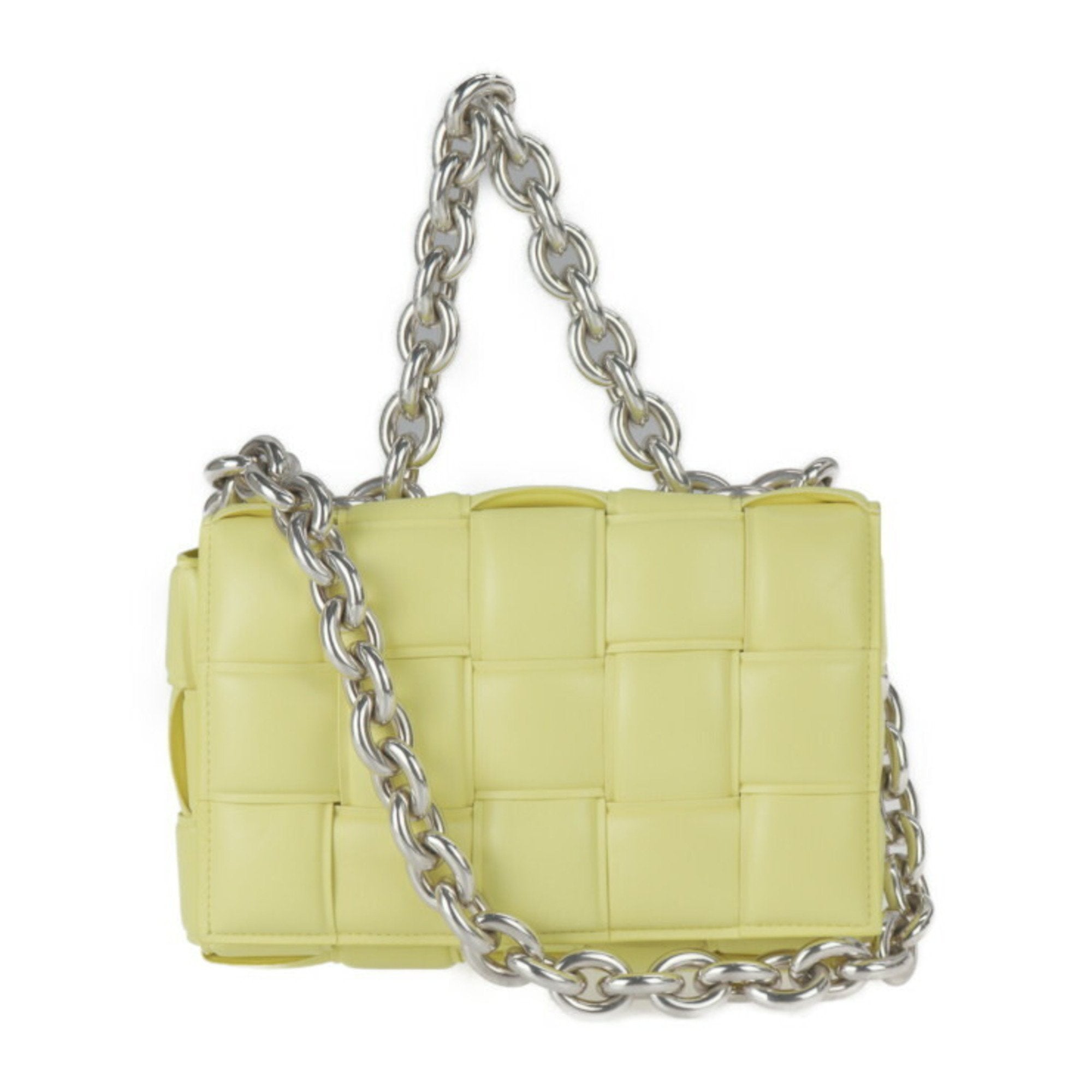 Bottega Veneta Intrecciato Yellow Leather Shoulder Bag (Pre-Owned)
