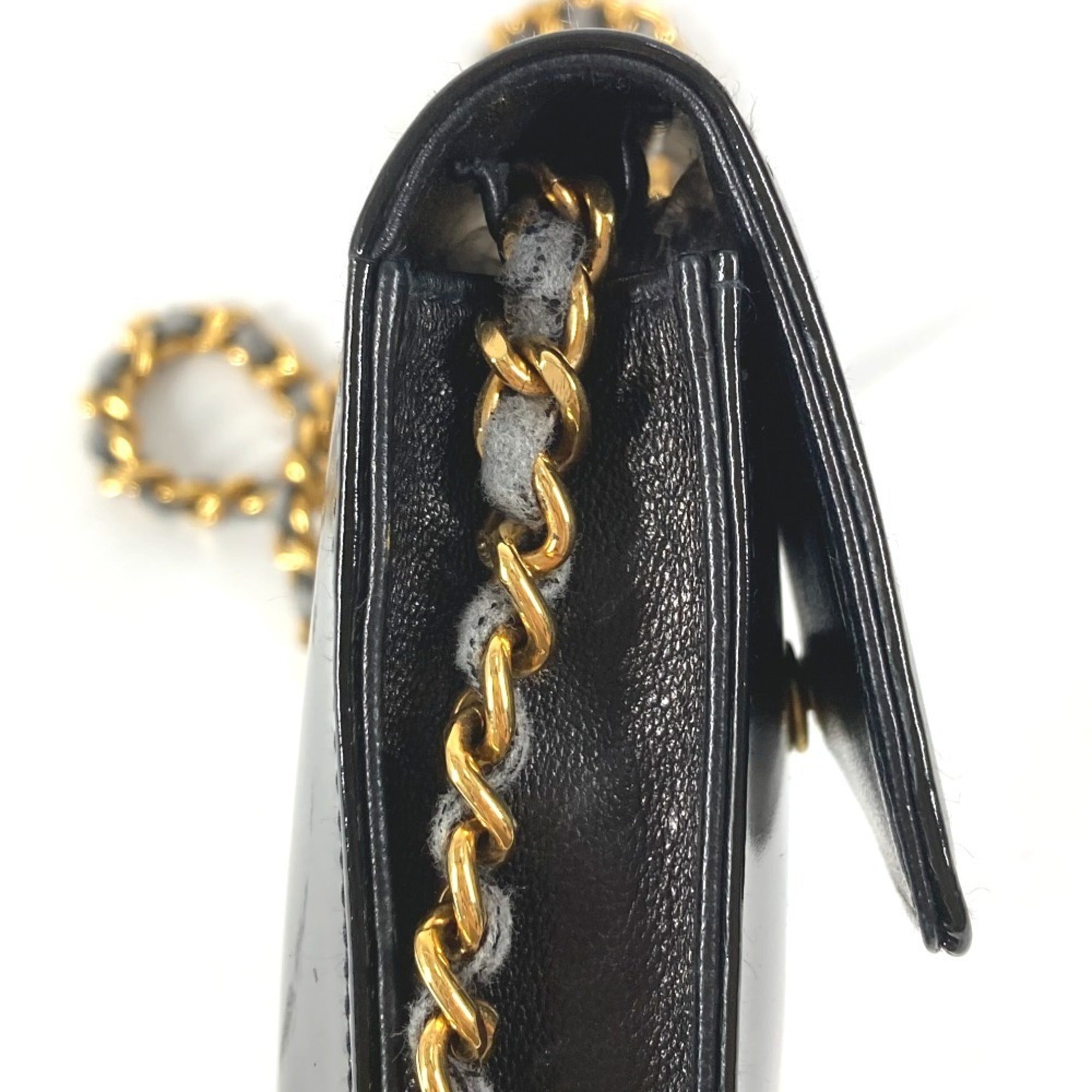 Chanel Black Leather Pochette Pouch Shoulder Bag (Pre-Owned)