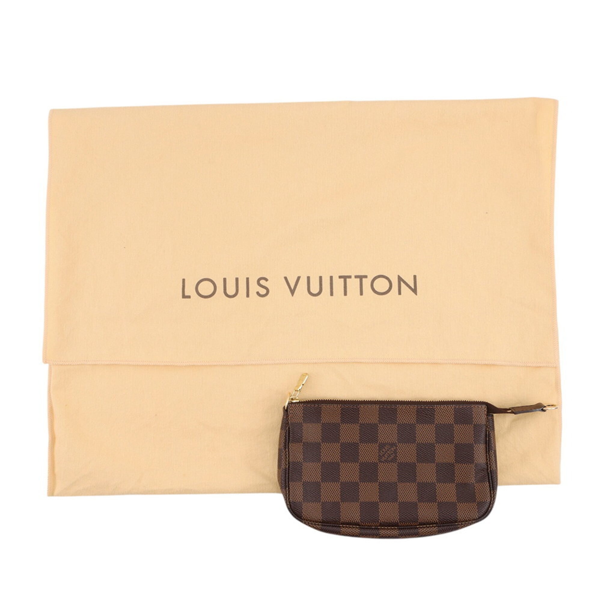 Louis Vuitton Red Color Damier Canvas Handbag Pouch Shoulder Bag Tote Bag (Pre-Owned)