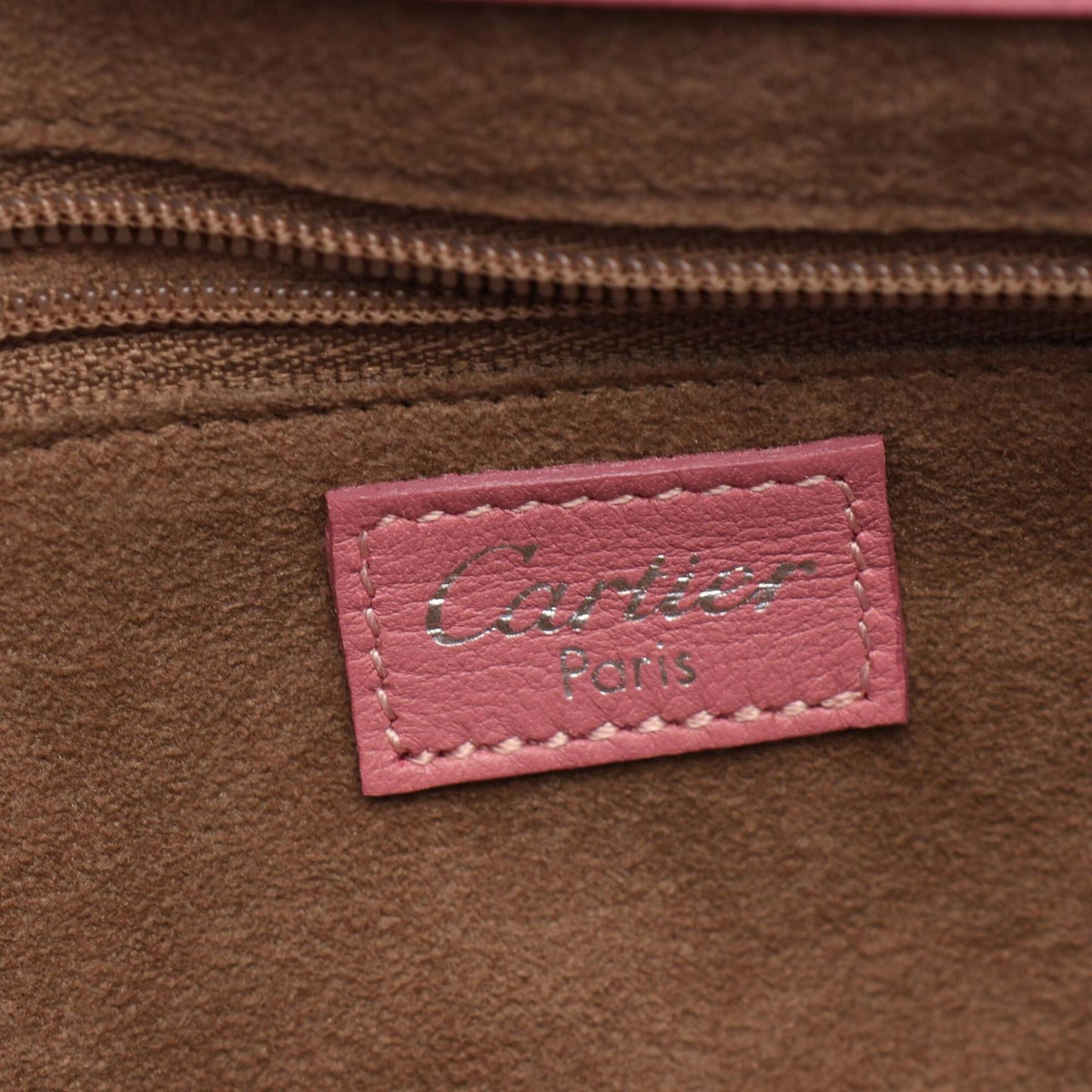 Cartier Pink Nylon Leather Handbag (Pre-Owned)