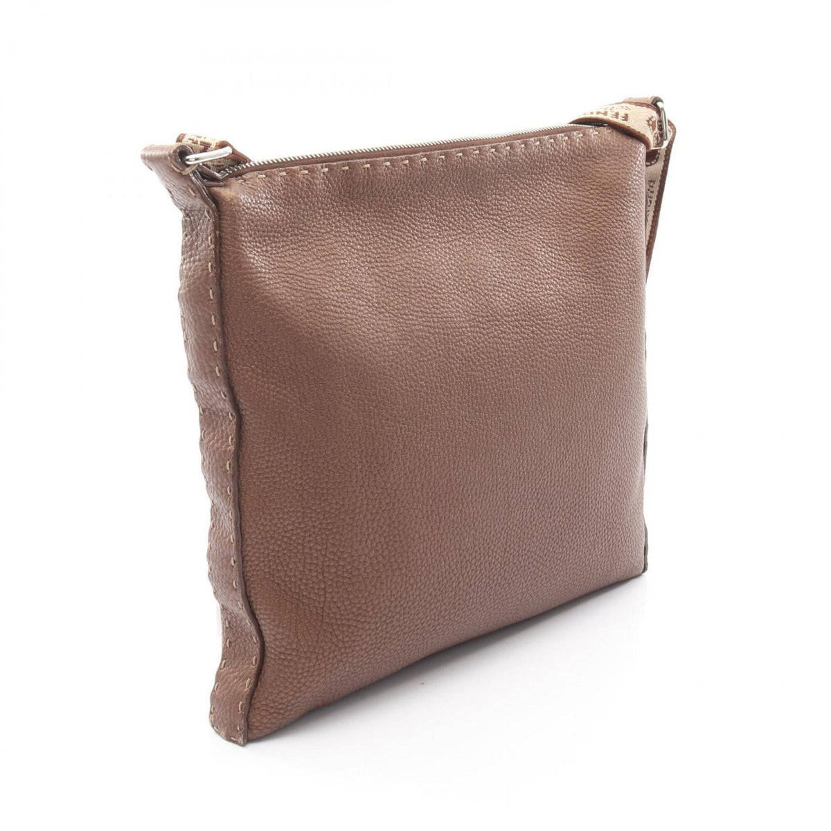 Fendi Brown Leather Handbag Shoulder Bag (Pre-Owned)