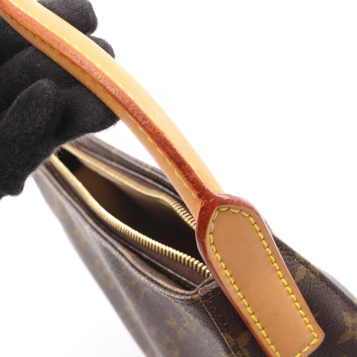 Louis Vuitton Brown Coated Canvas Leather Handbag Shoulder Bag (Pre-Owned)