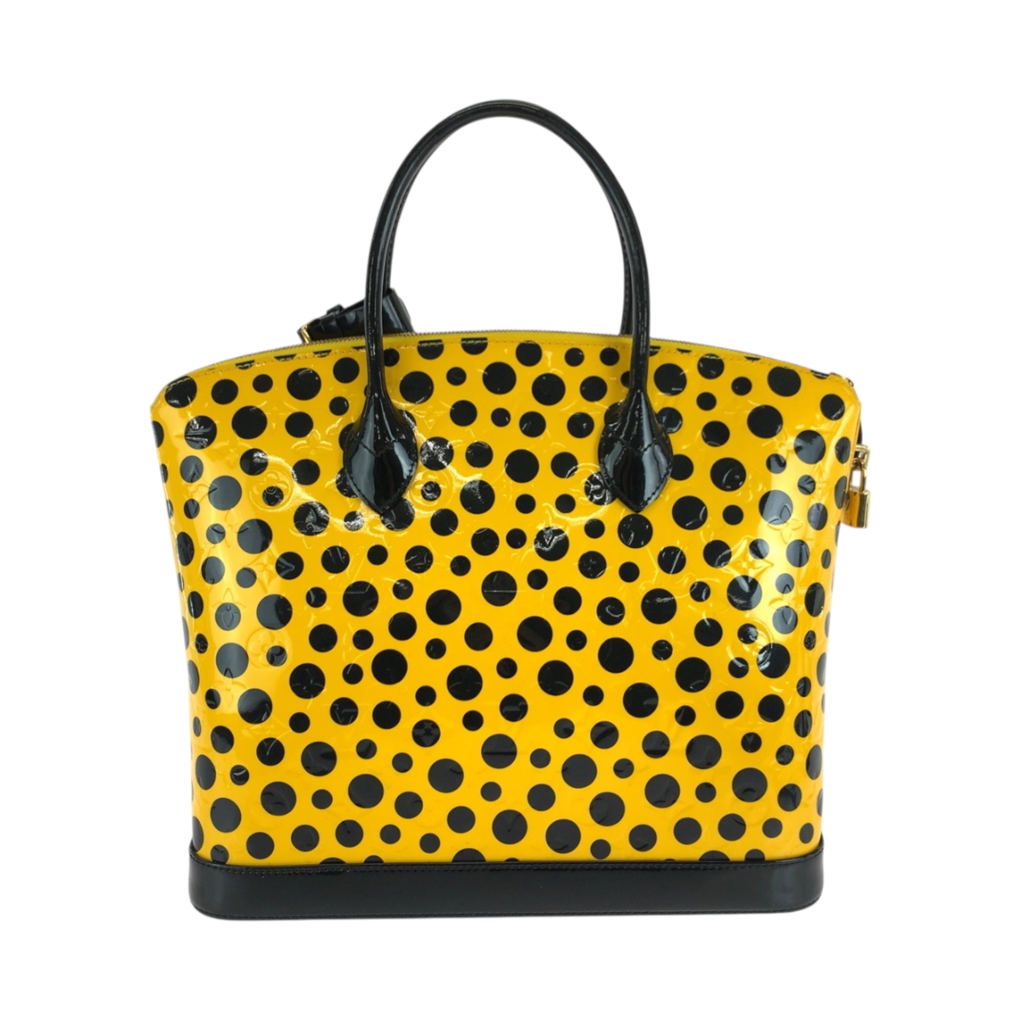 Louis Vuitton Black Jaune Yellow Patent Leather Handbag (Pre-Owned)