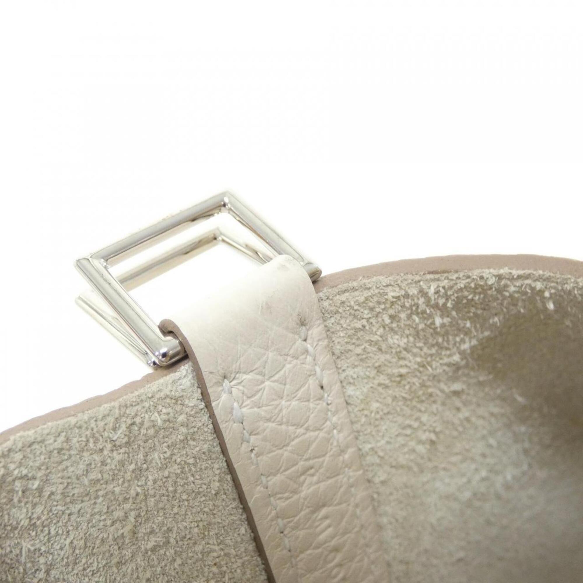 Hermes White Taurillon Clemence Leather Handbag (Pre-Owned)