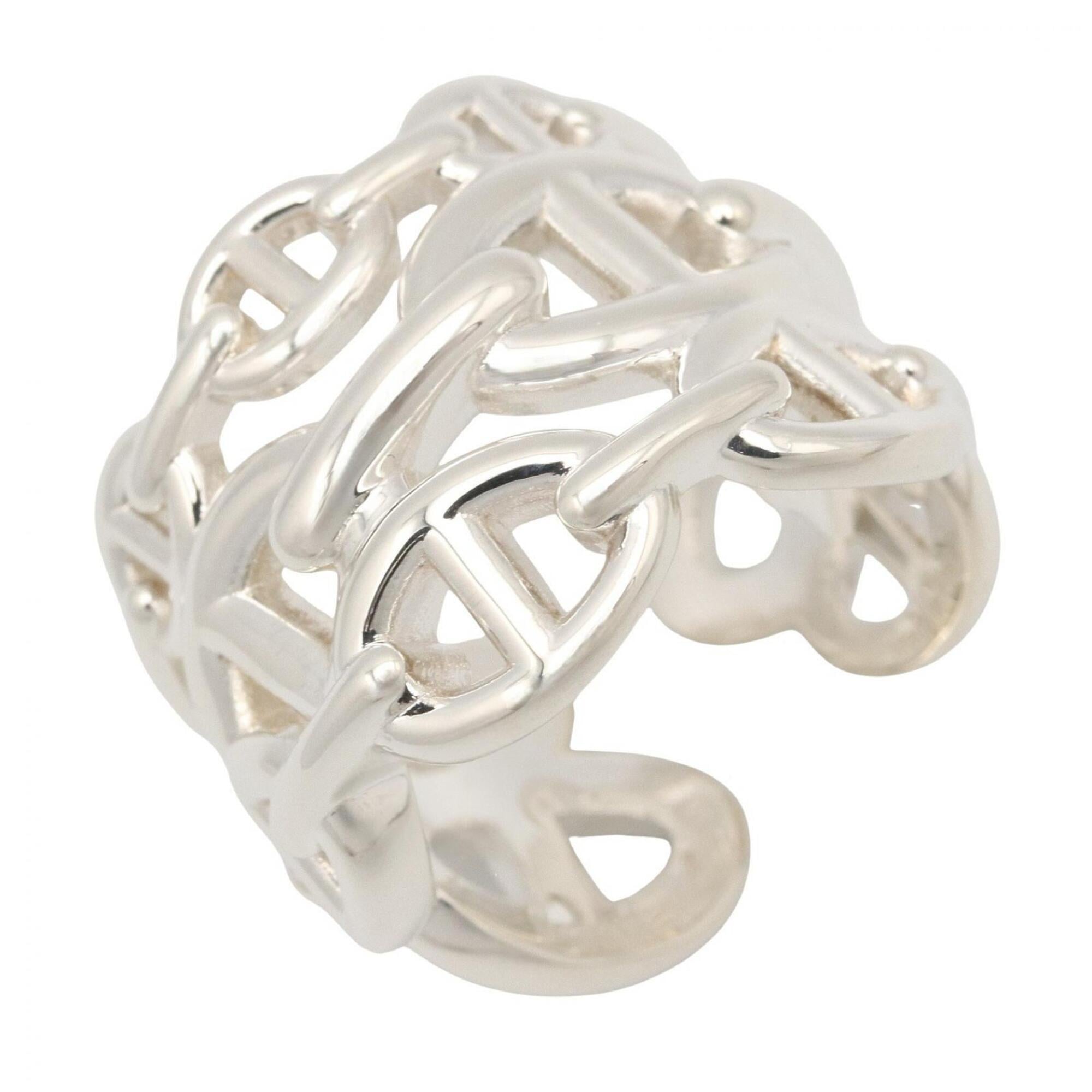 Hermes Silver Silver 925 Band Ring (Pre-Owned)