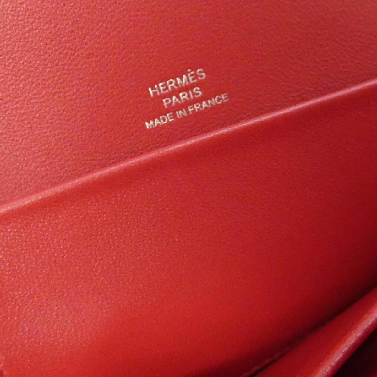 Hermes Rouge Vif Tadelakt Leather Handbag Pouch (Pre-Owned)