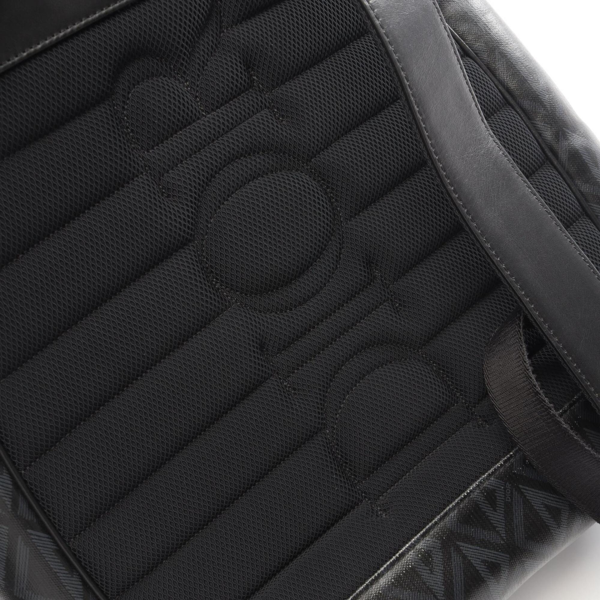 Christian Dior Black Coated Canvas Leather Backpack (Pre-Owned)