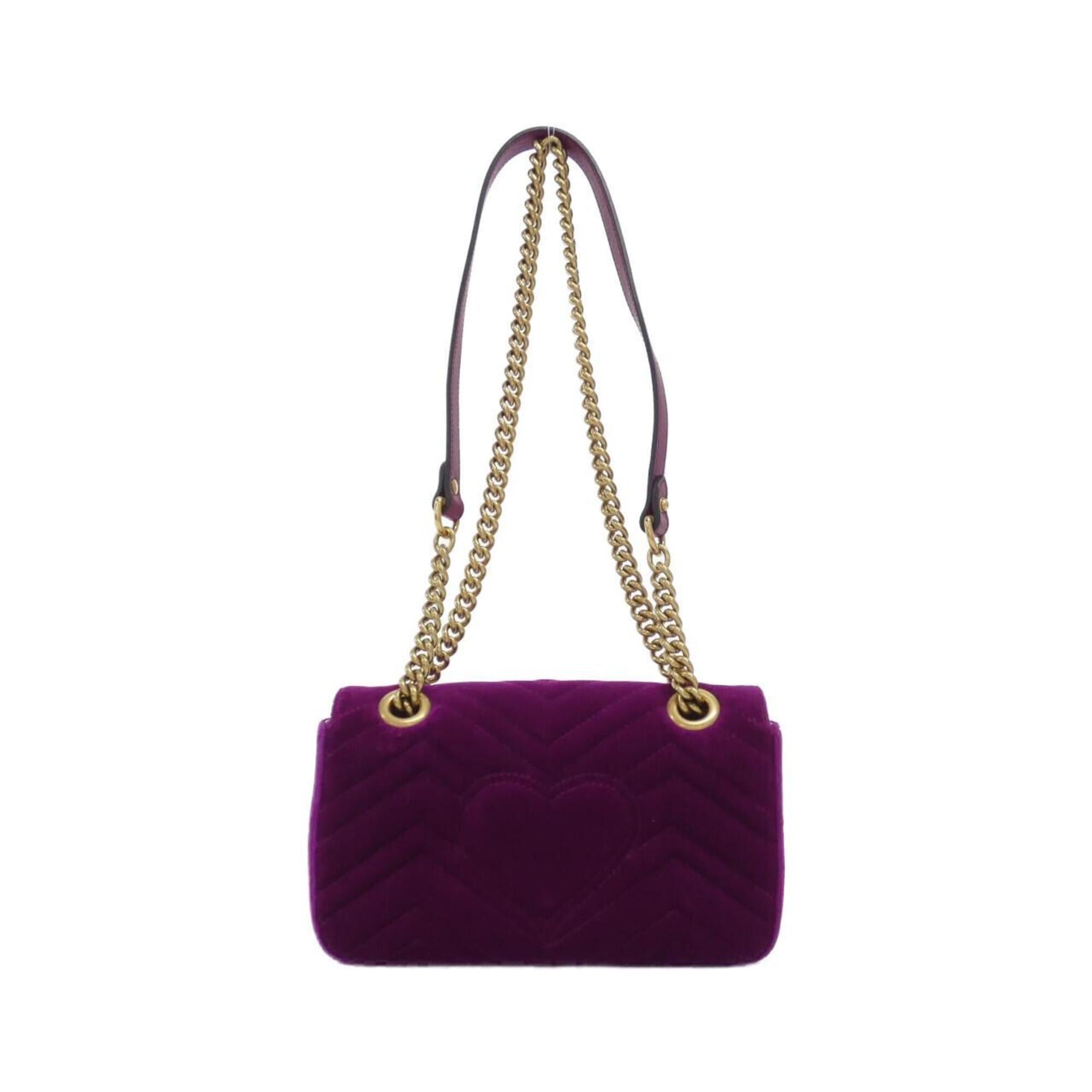Gucci Purple Velvet Shoulder Bag (Pre-Owned)