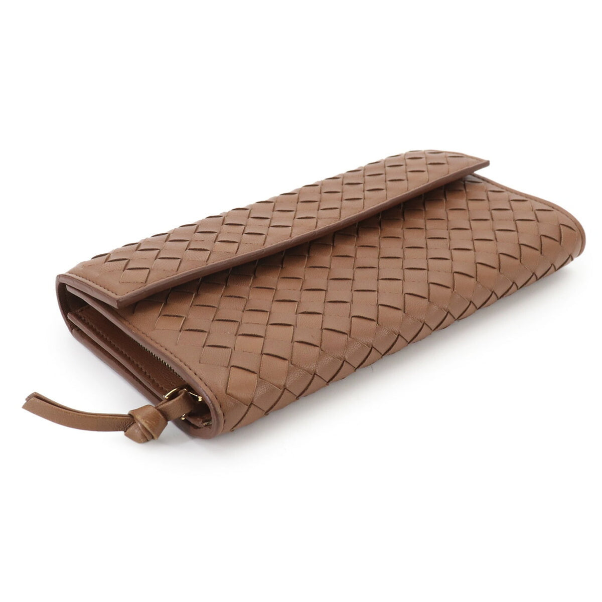 Bottega Veneta Brown Intrecciato Long Wallet (Bi-Fold) (Pre-Owned)
