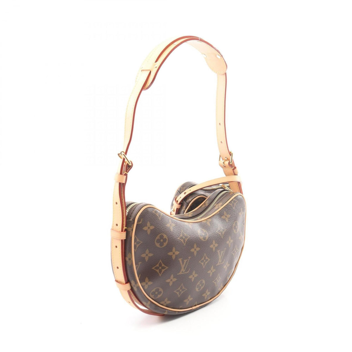 Louis Vuitton Brown Pvc Coated Canvas Leather Handbag Pouch Shoulder Bag (Pre-Owned)