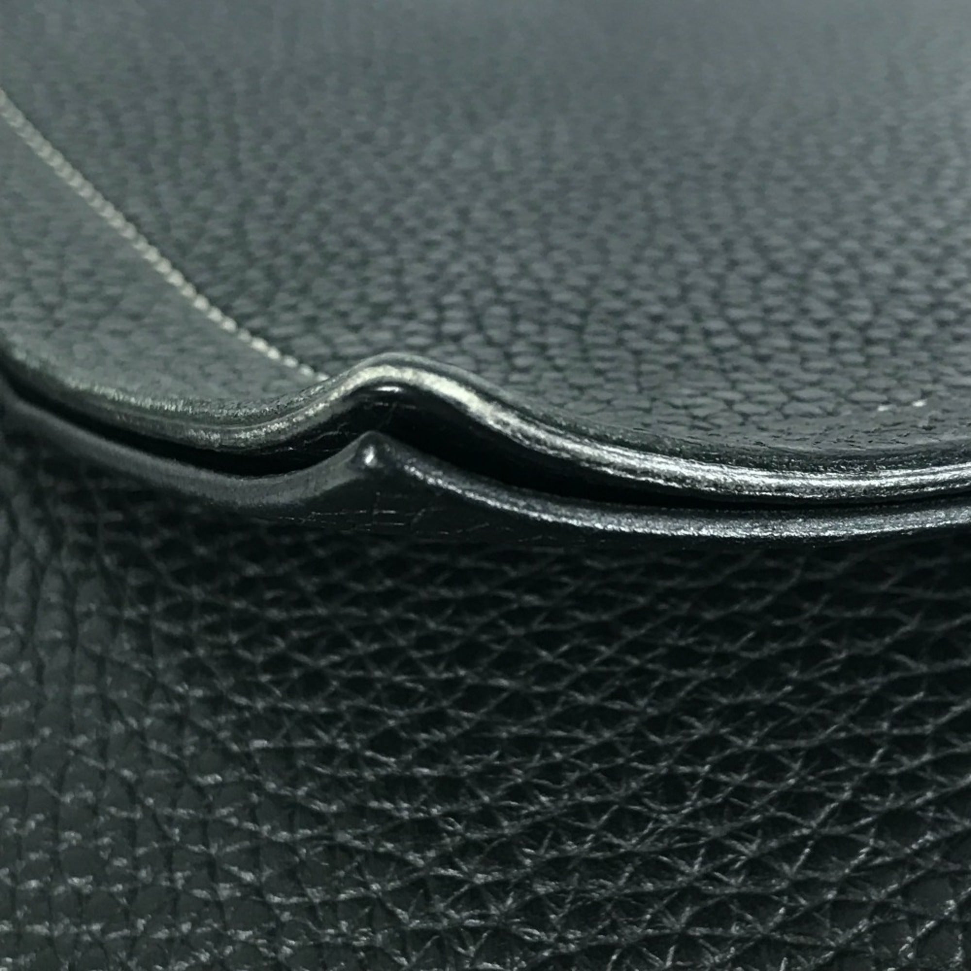 Hermes Black Leather Shoulder Bag Tote Bag (Pre-Owned)