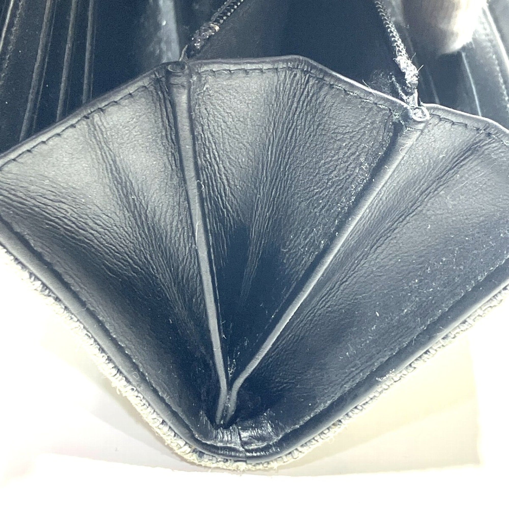 Chanel Gray Canvas Long Wallet (Bi-Fold) (Pre-Owned)