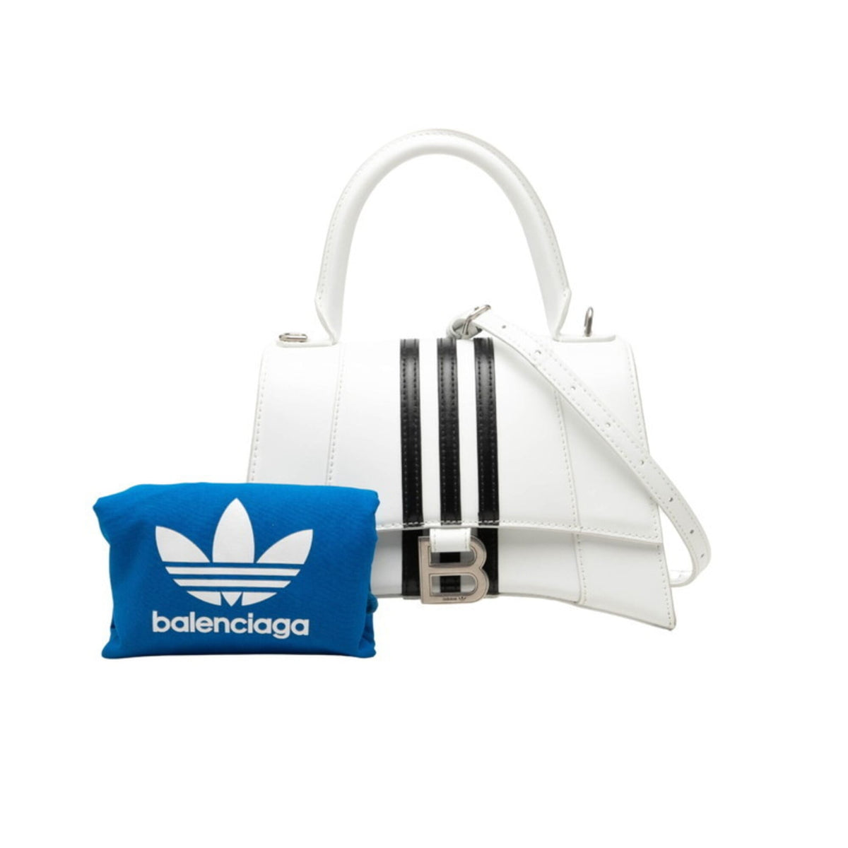 Balenciaga Black White Leather Handbag Shoulder Bag (Pre-Owned)
