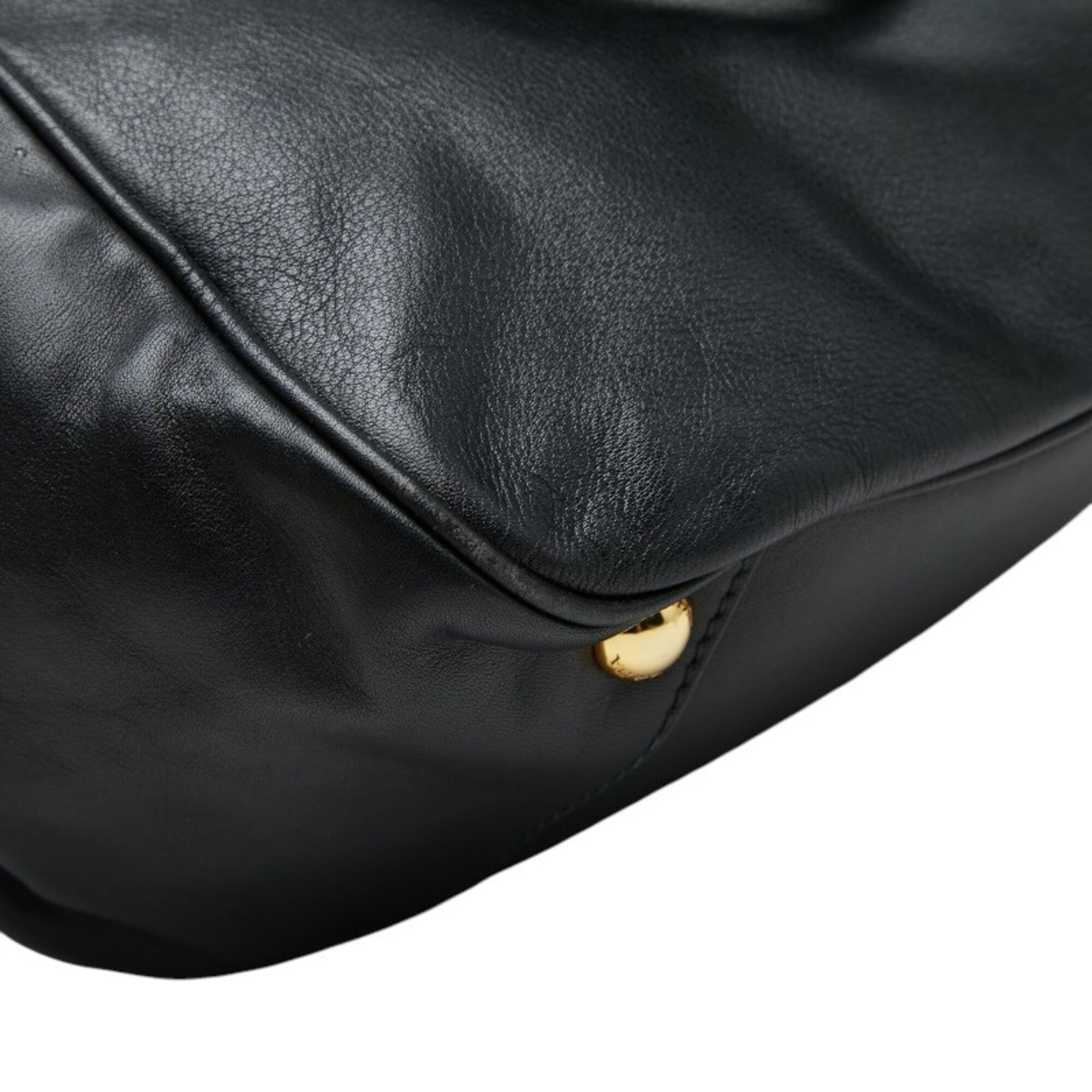 Prada Black Leather Handbag Shoulder Bag (Pre-Owned)