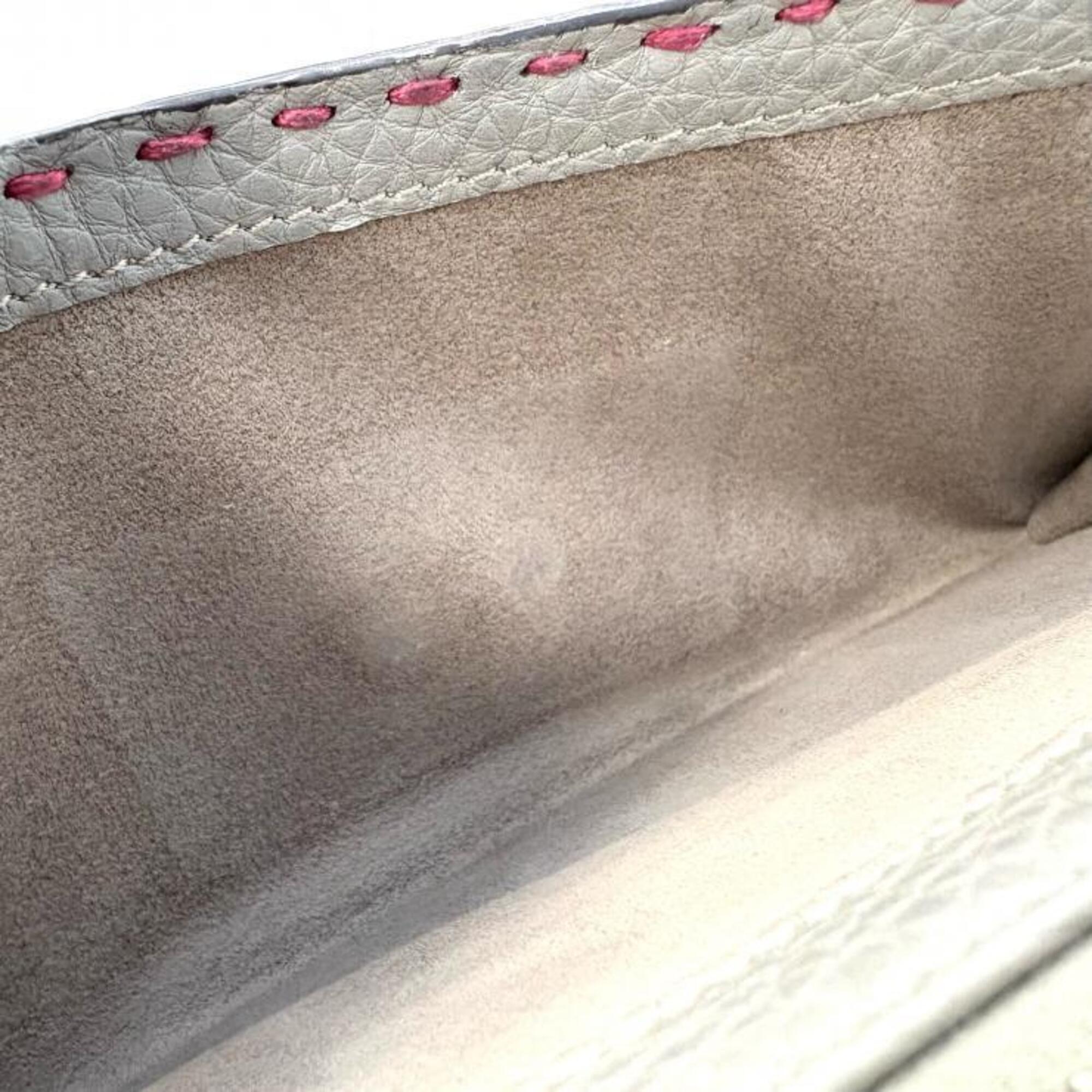 Fendi Gray Light Pink Pink Leather Long Wallet (Bi-Fold) (Pre-Owned)