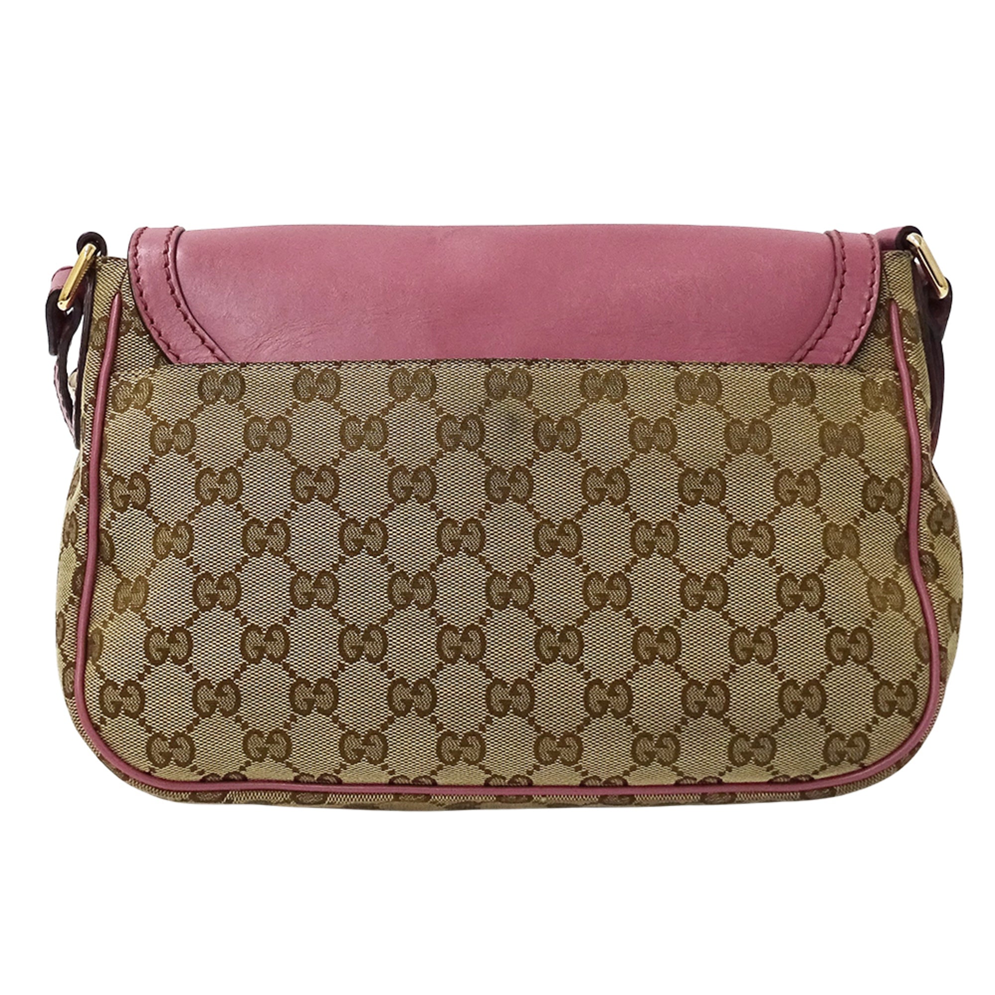 Gucci Gg Canvas Brown Pink Beige Gg Canvas Handbag Messenger Bag Shoulder Bag (Pre-Owned)