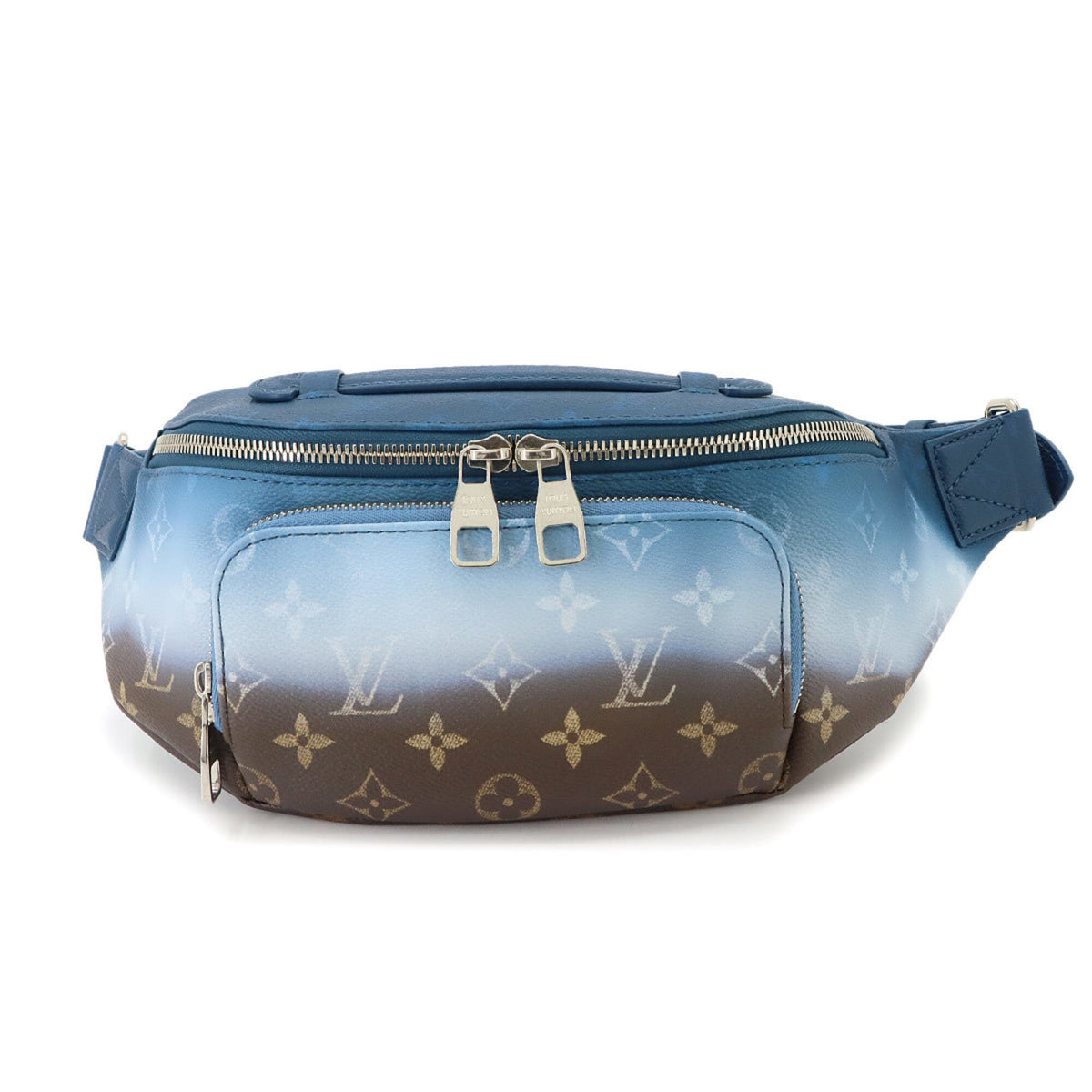 Louis Vuitton Blue Canvas Handbag Sling Bag (Pre-Owned)