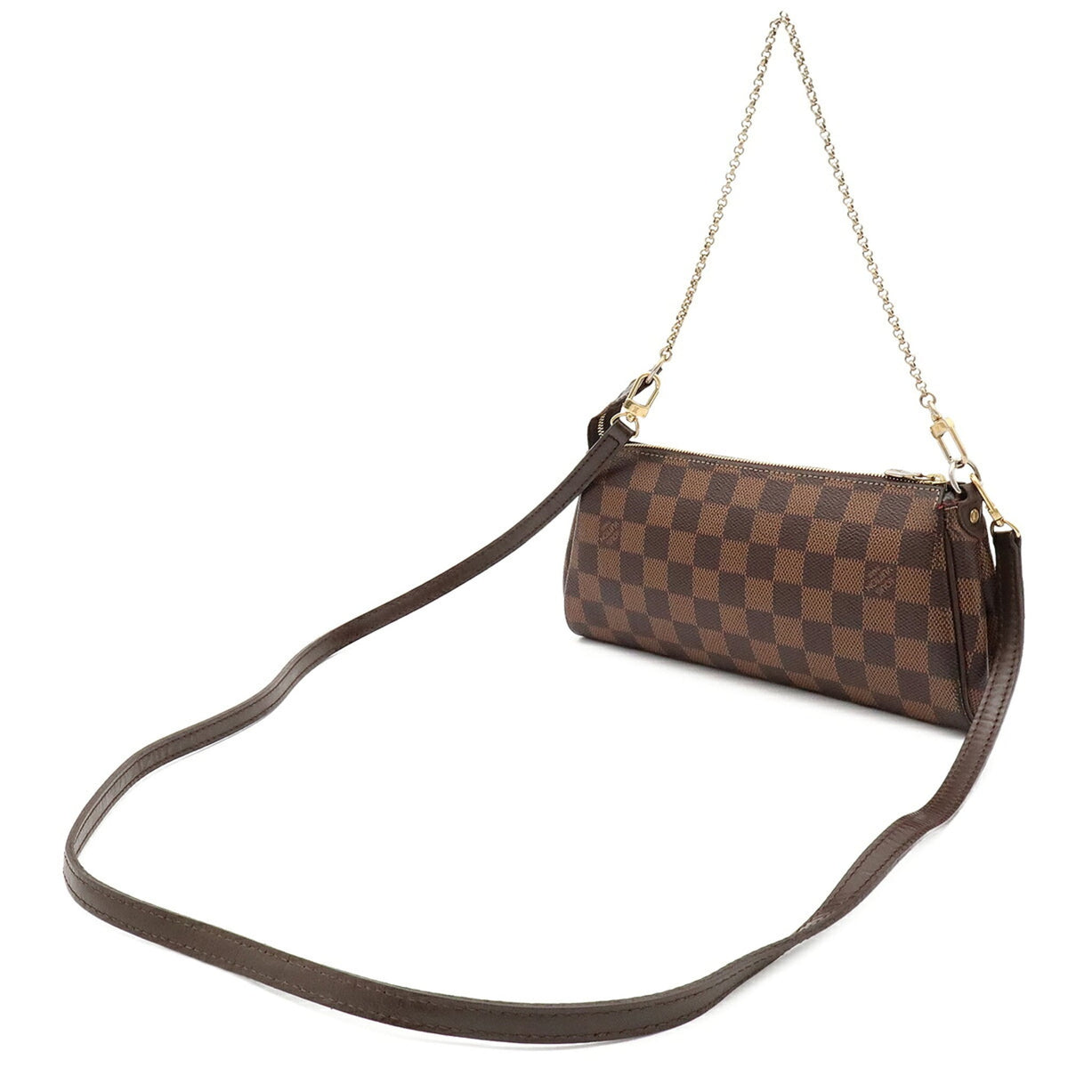 Louis Vuitton Brown Damier Canvas White Pvc Clutch Bag Handbag Pouch Shoulder Bag (Pre-Owned)