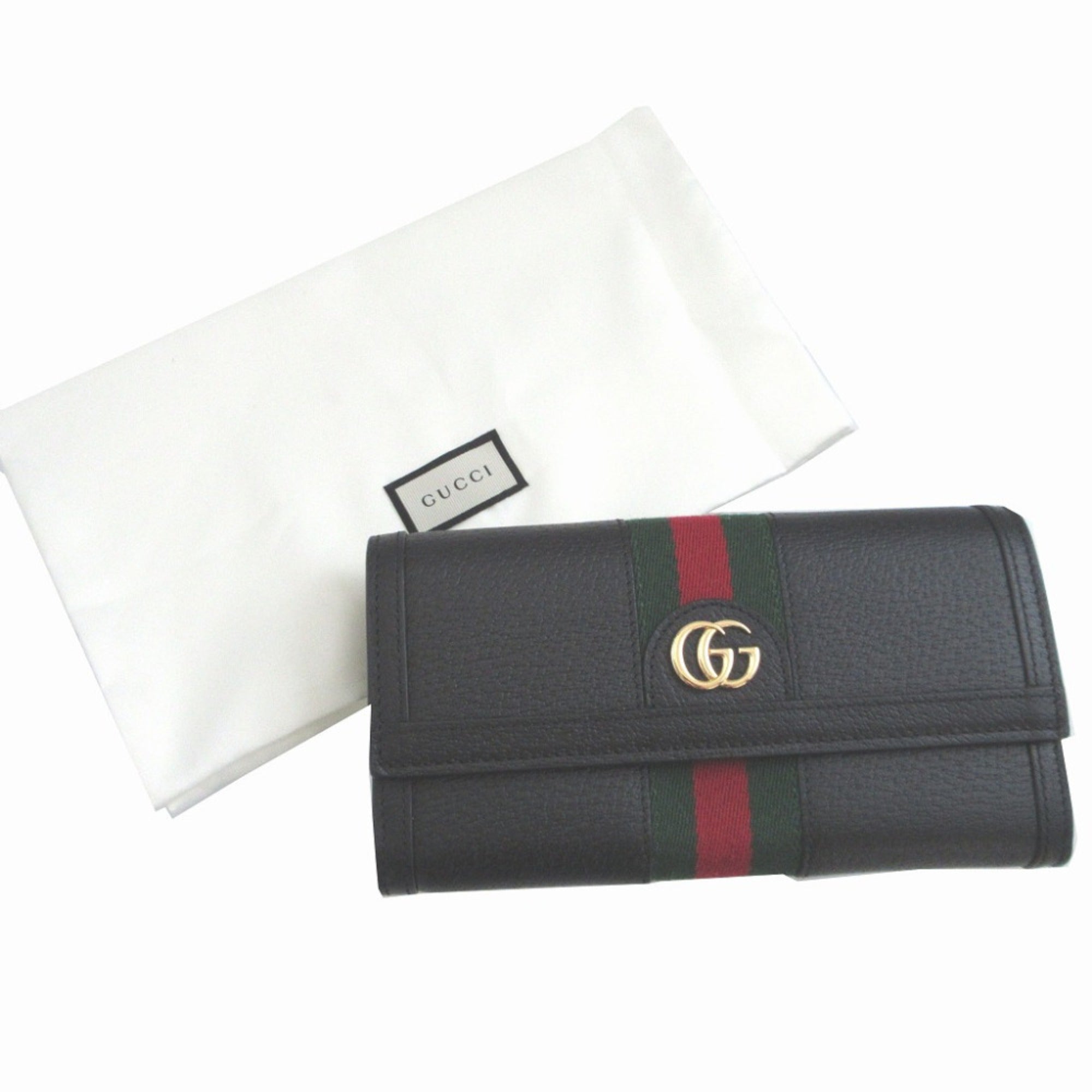 Gucci Black Leather Long Wallet (Bi-Fold) (Pre-Owned)