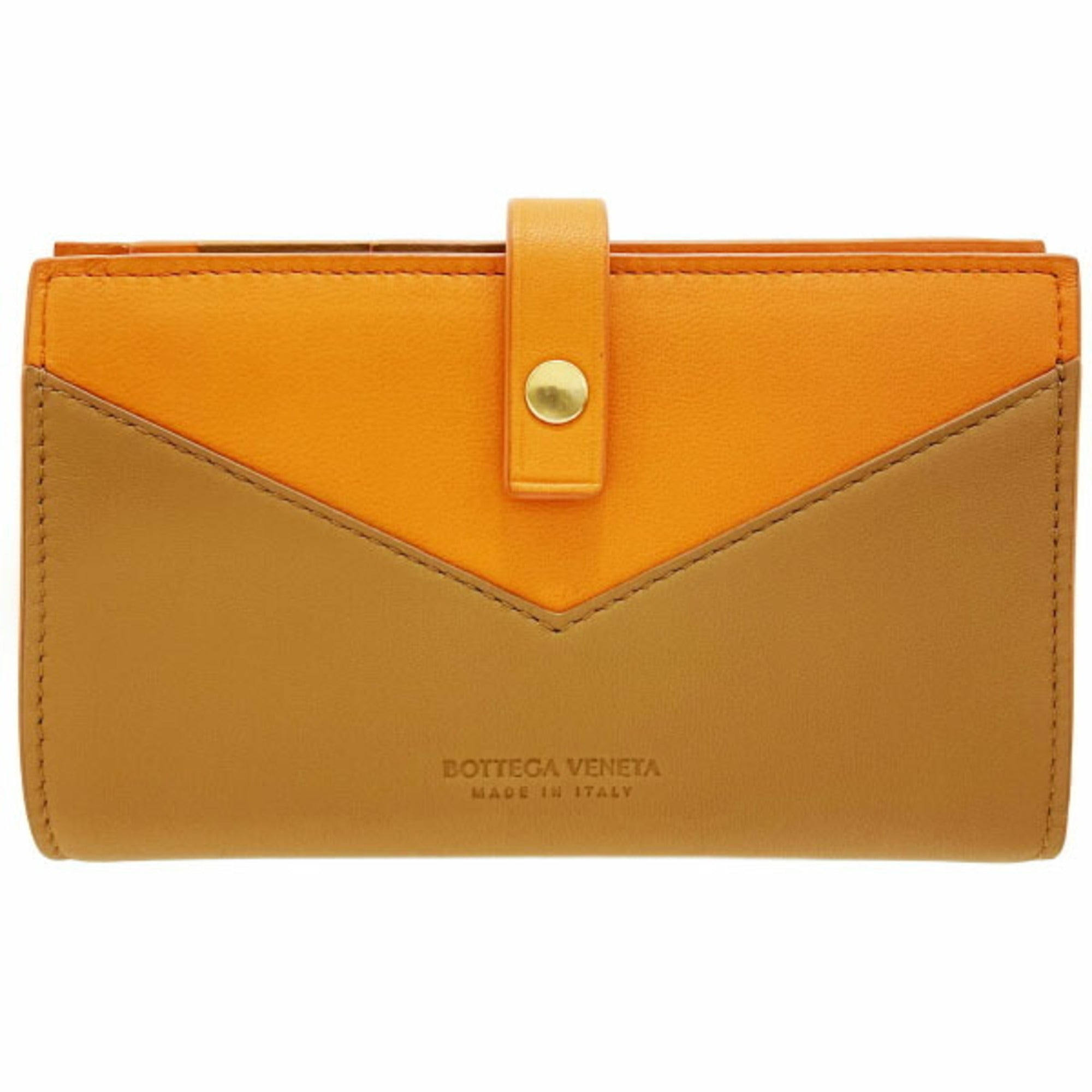 Bottega Veneta Light Brown Orange Leather Wallet (Bi-Fold) (Pre-Owned)