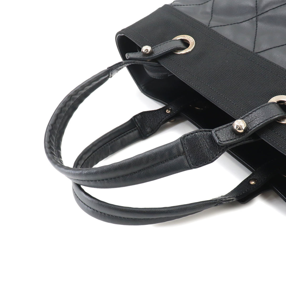 Chanel Black Nylon Handbag Tote Bag (Pre-Owned)