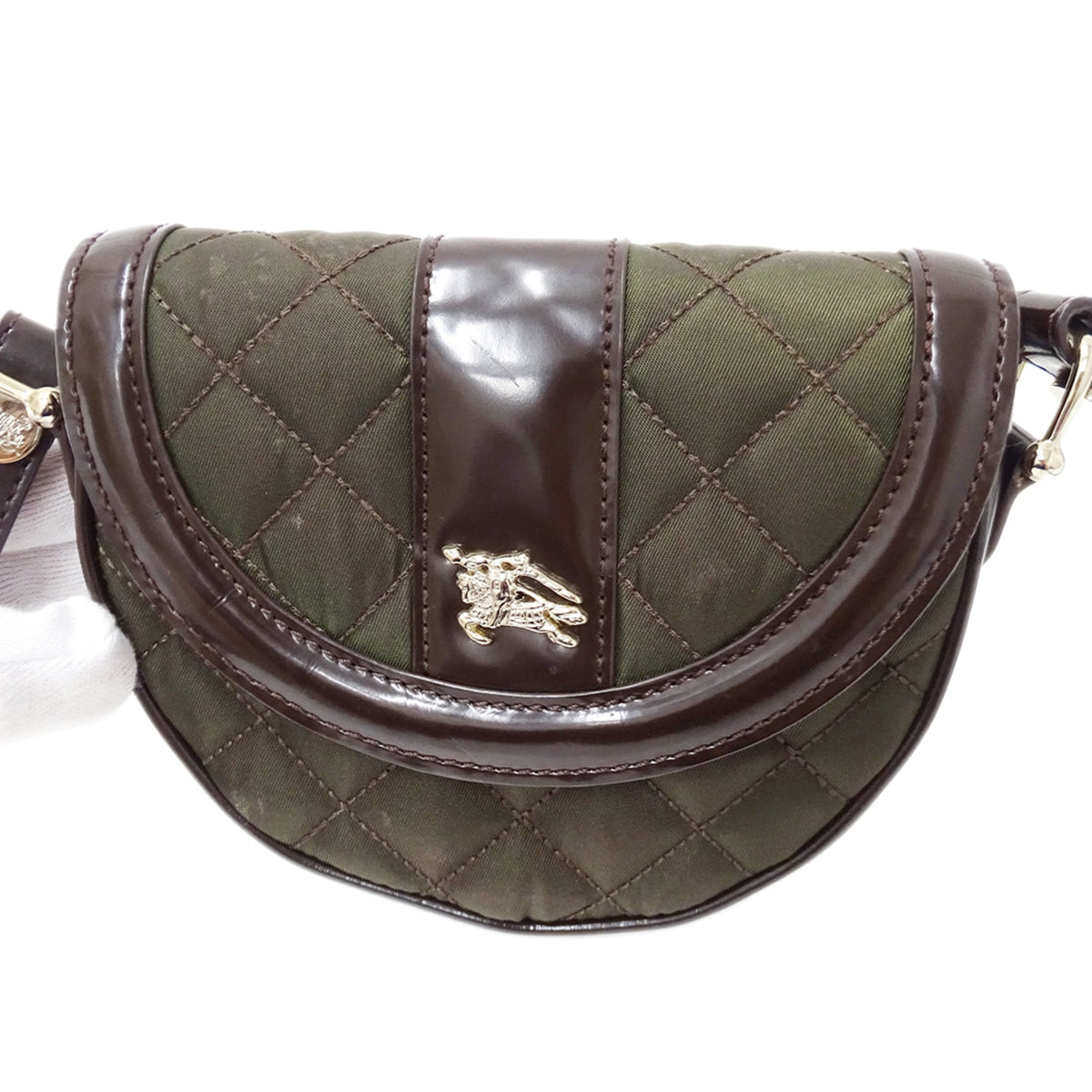 Burberry Khaki Brown Nylon Pochette Shoulder Bag (Pre-Owned)