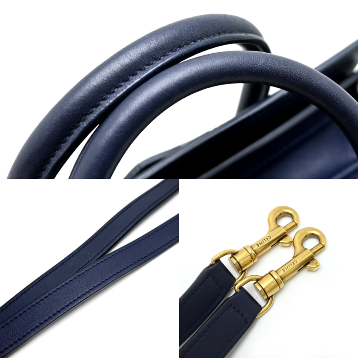 Celine Navy Leather Handbag (Pre-Owned)