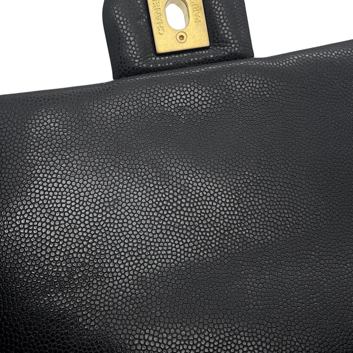 Chanel Matelasse Black Grained Calfskin Shoulder Bag (Pre-Owned)