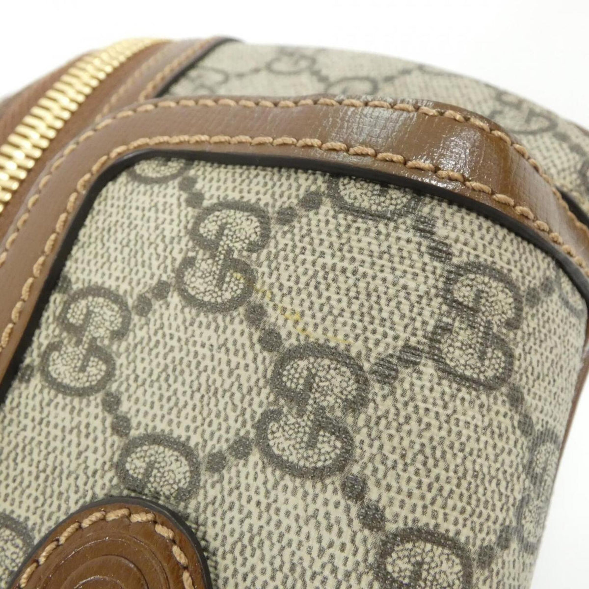 Gucci Beige Brown Gg Supreme Leather Fanny Pack (Pre-Owned)