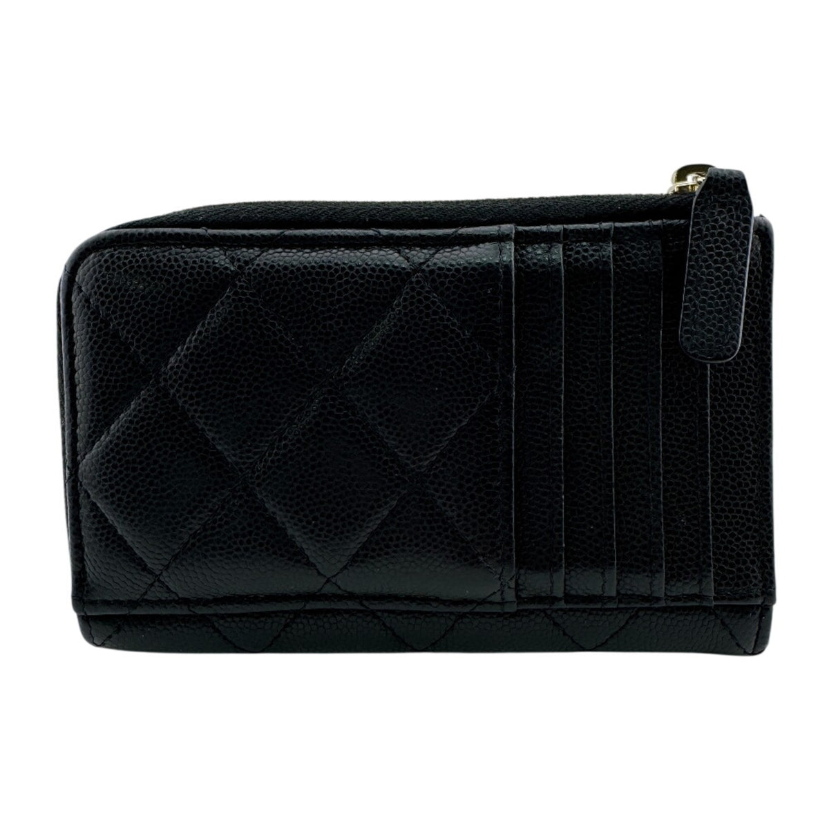 Chanel Black Leather Coin Purse/Coin Case (Pre-Owned)