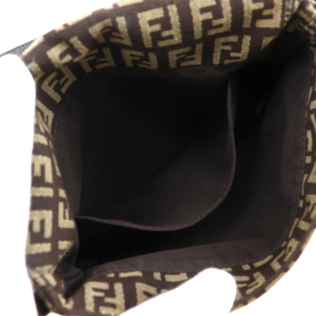 Fendi Brown Zucchino Canvas Shoulder Bag (Pre-Owned)