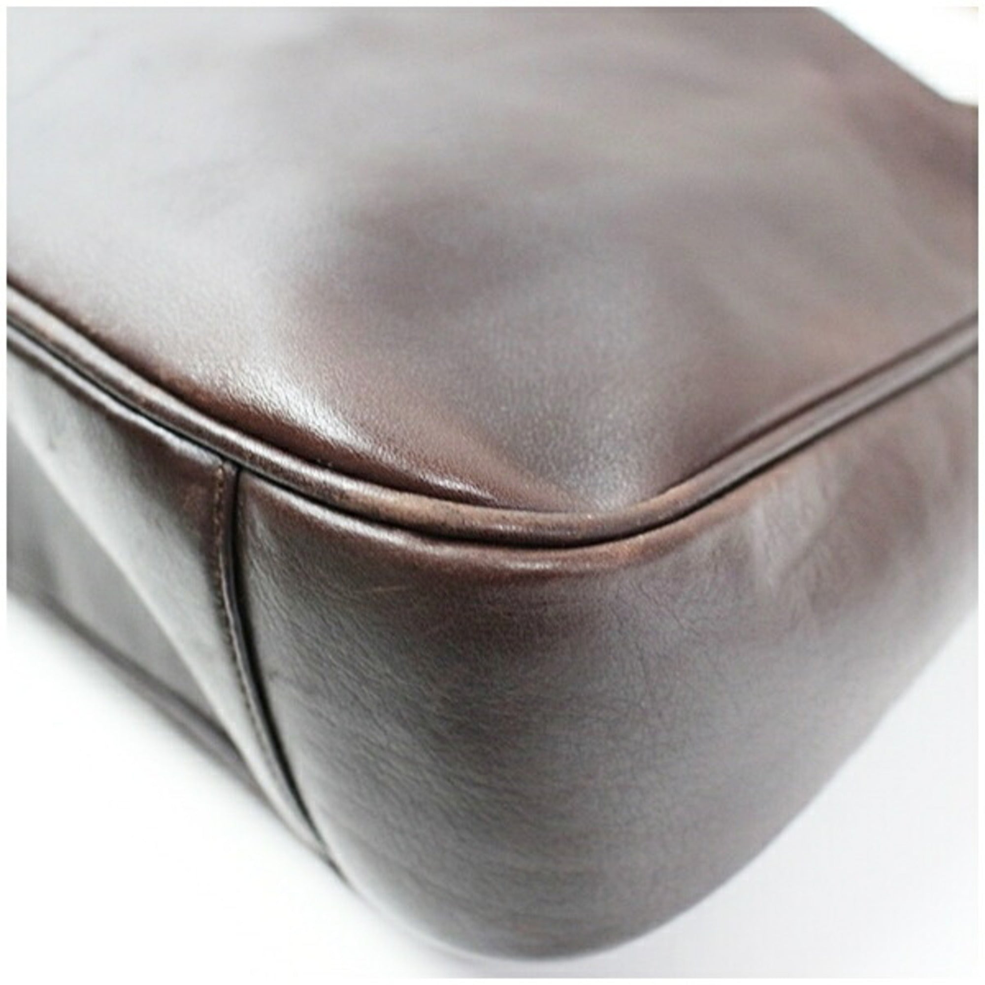 Gucci Brown Gray Leather Shoulder Bag (Pre-Owned)