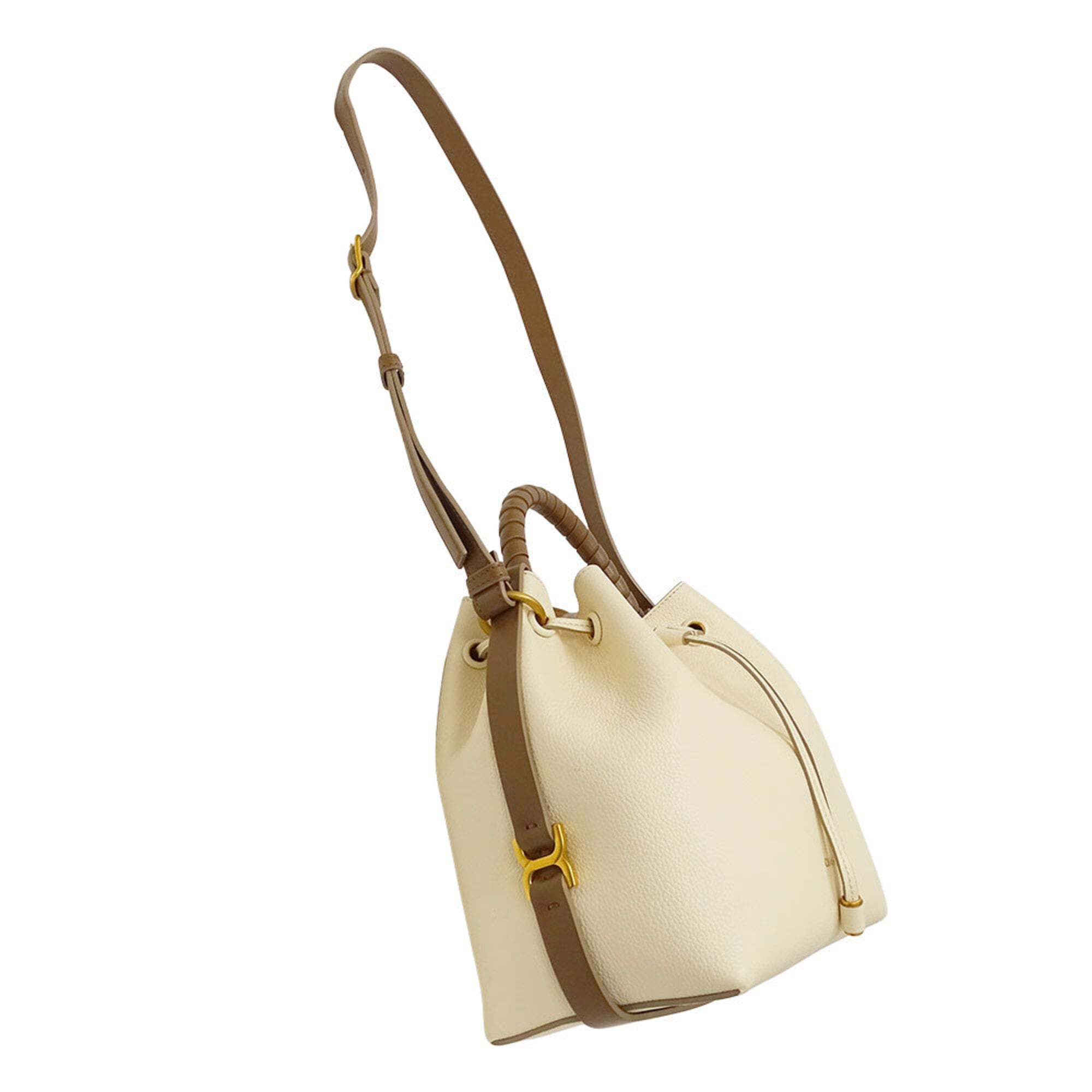 Chloé Brown Ivory Leather Handbag Shoulder Bag (Pre-Owned)