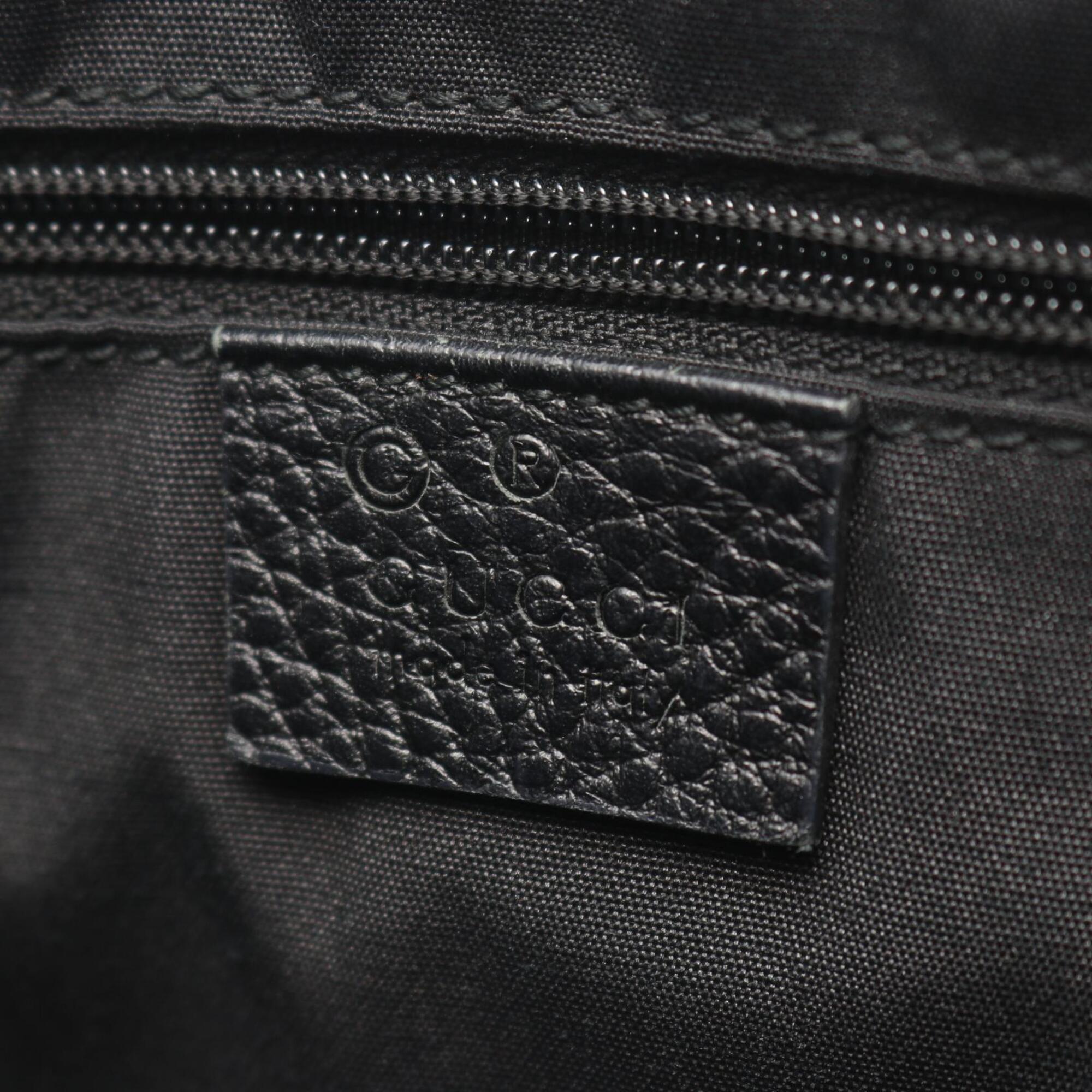 Gucci Black Nylon Leather Handbag Tote Bag (Pre-Owned)
