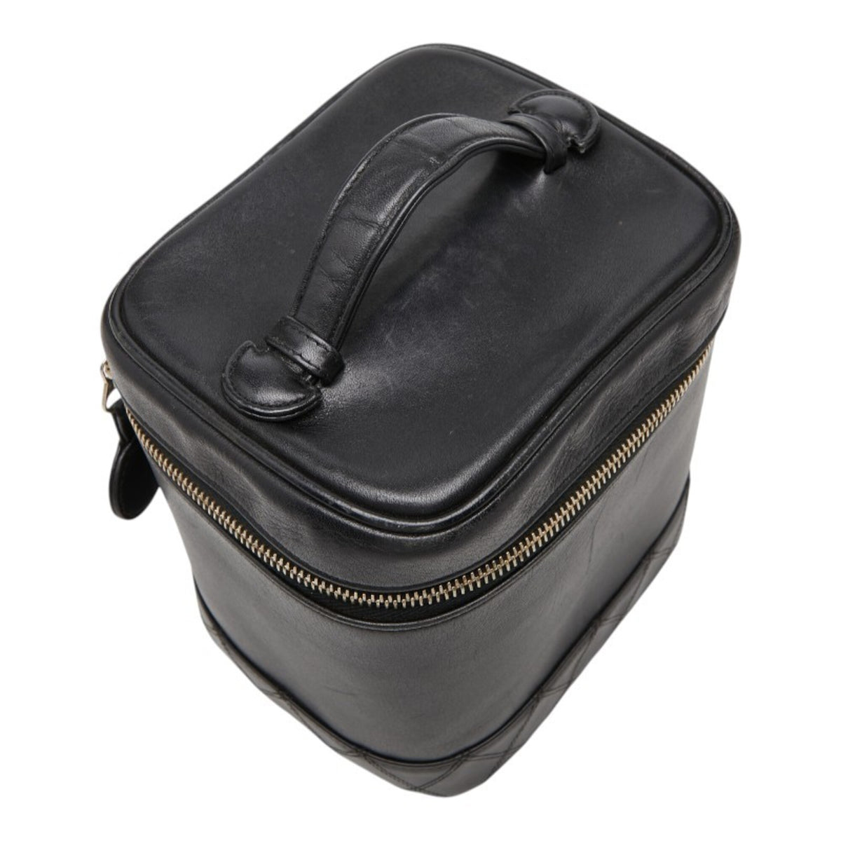 Chanel Black Leather Handbag Vanity Bag (Pre-Owned)