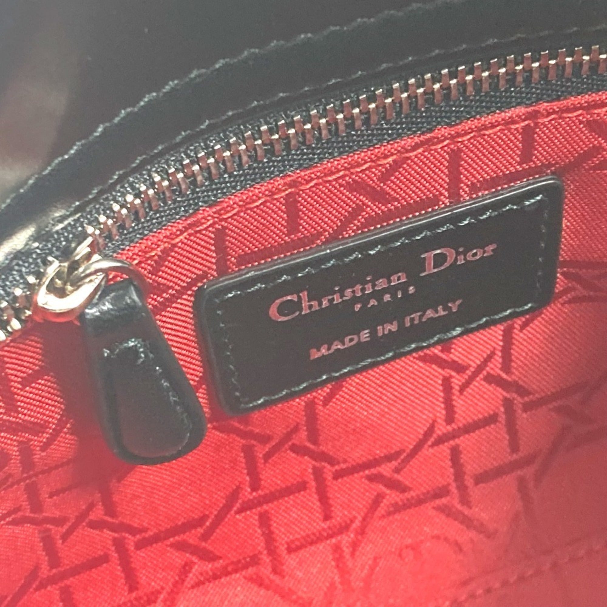 Christian Dior Lady Dior Black Leather Shoulder Bag (Pre-Owned)
