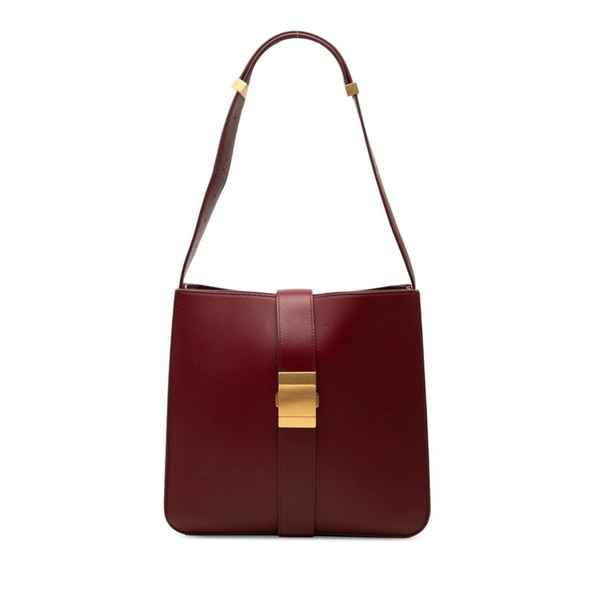 Bottega Veneta Bordeaux Red Color Wine Leather Shoulder Bag (Pre-Owned)